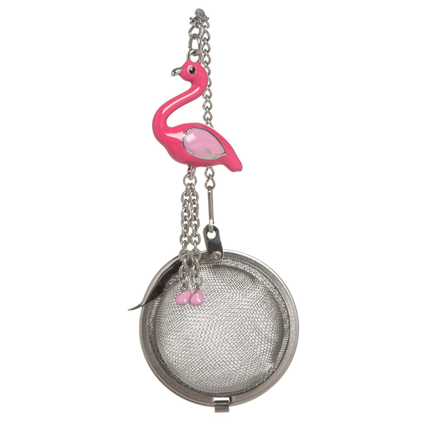 Beachcombers 7.5'' Long Stainless Flamingo Tea Infuser Pink