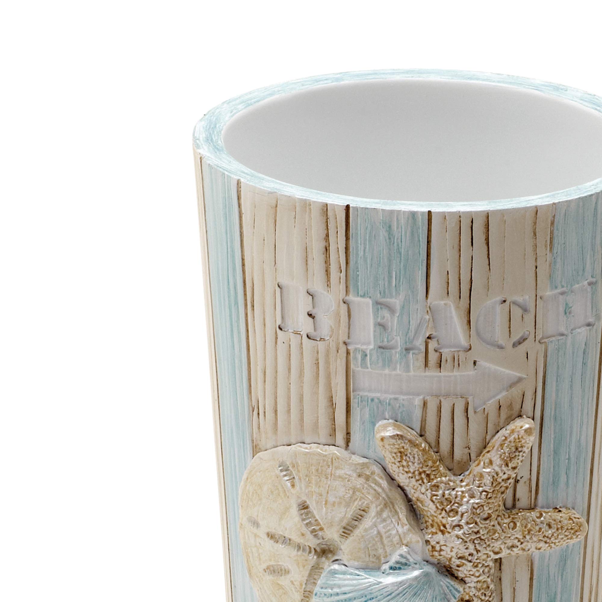 Zenna Home Seaside Serenity Tumbler, 1 Count (Pack Of 1), Brown, Blue, White