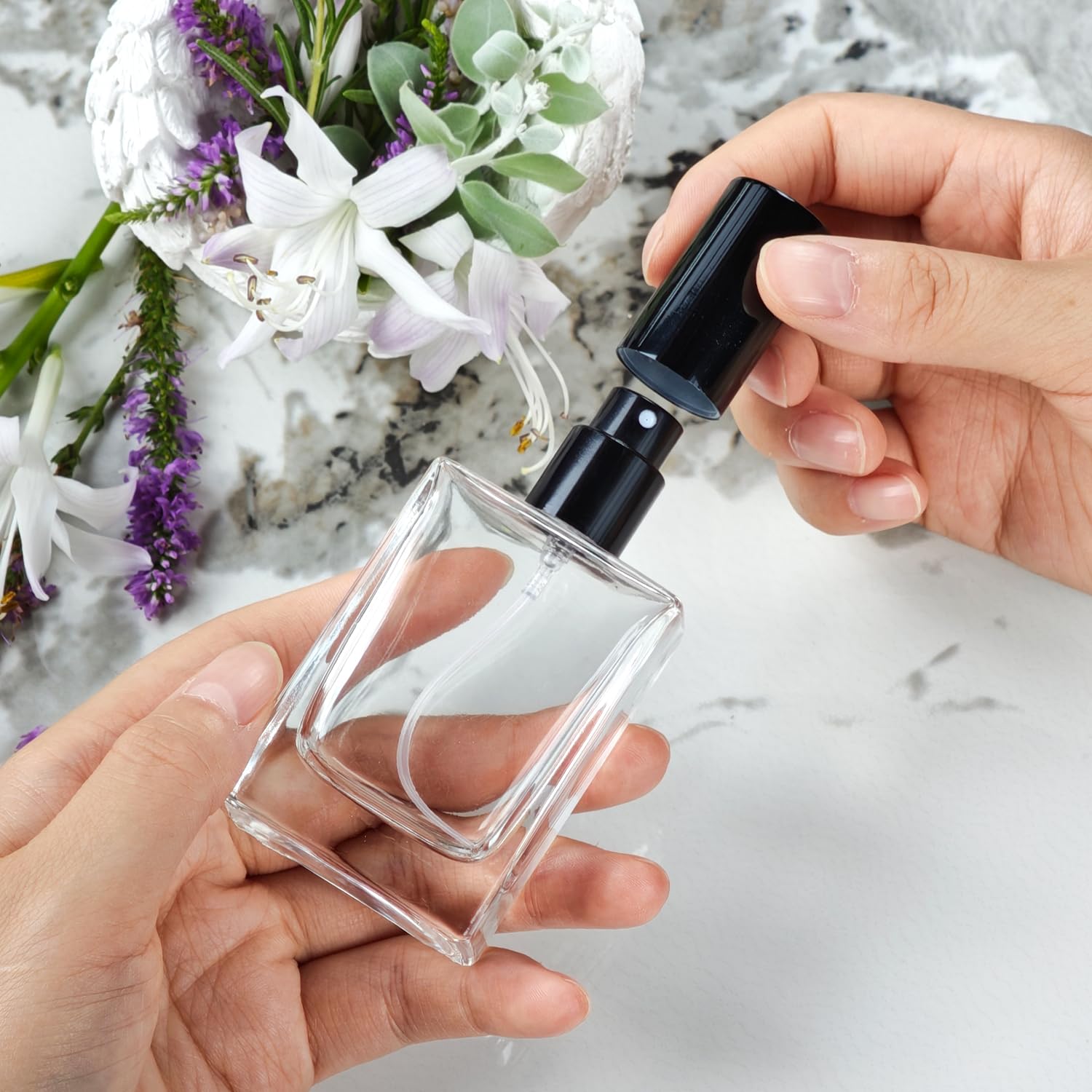 Yerpkefey 30Ml/1.0 Oz Glass Spray Bottle Perfume Atomizer,Travel Refillable Perfume Bottles Empty Classic Spray Bottle 2Pack (Bl