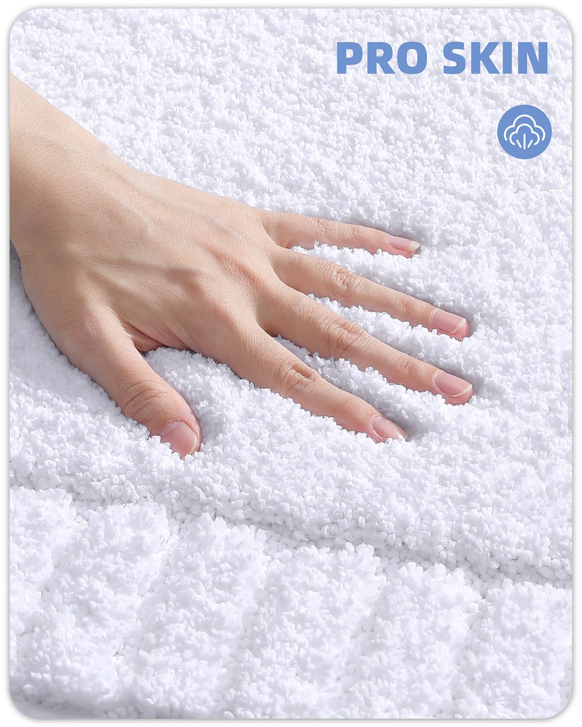 Color&Geometry Large Bath Rugs Non Slip Washable- 24''X36'' Absorbent White Bathroom Rugs, Soft Bath Mats For Bathroom Floor, Sh
