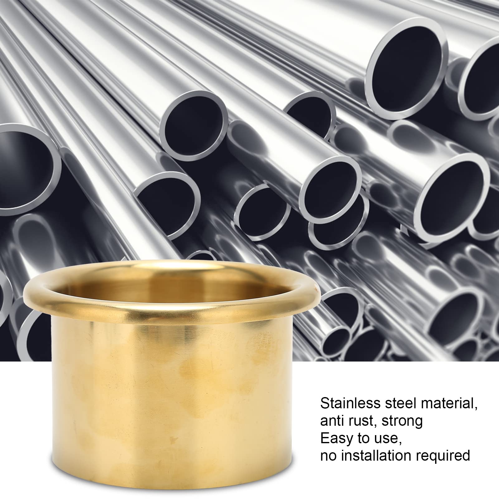 Bathroom Hair Dryer Holder, Rust Proof Firm Stainless Steel Hair Dryer Stand For Bathroom Hotel, Hair Care Tools(Gold)