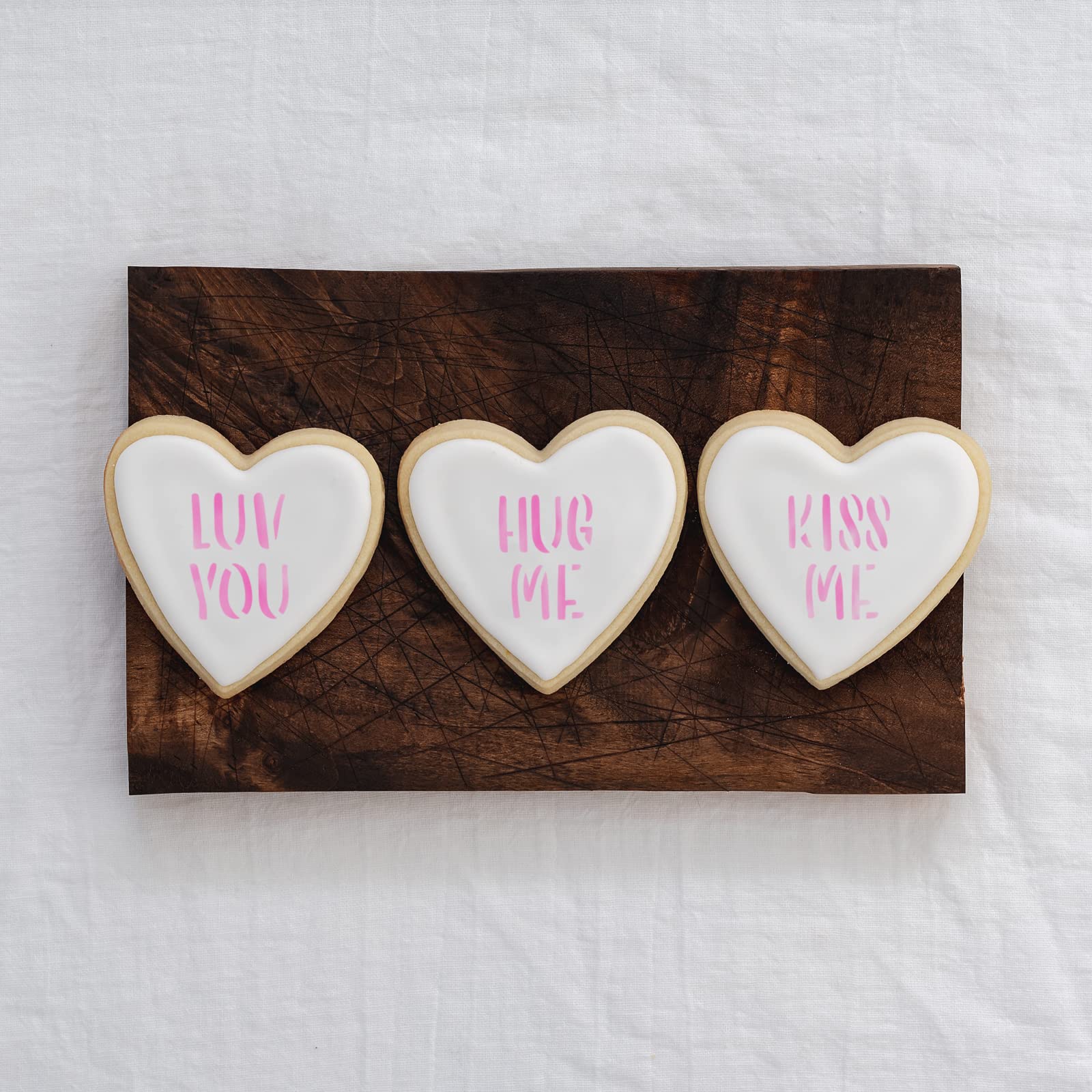 Valentine Words Cookie Stencil - Cute Stencil, Cookie Stencils, Sugar Cookie Stencil, Cookie Stencil, Rock Stencil