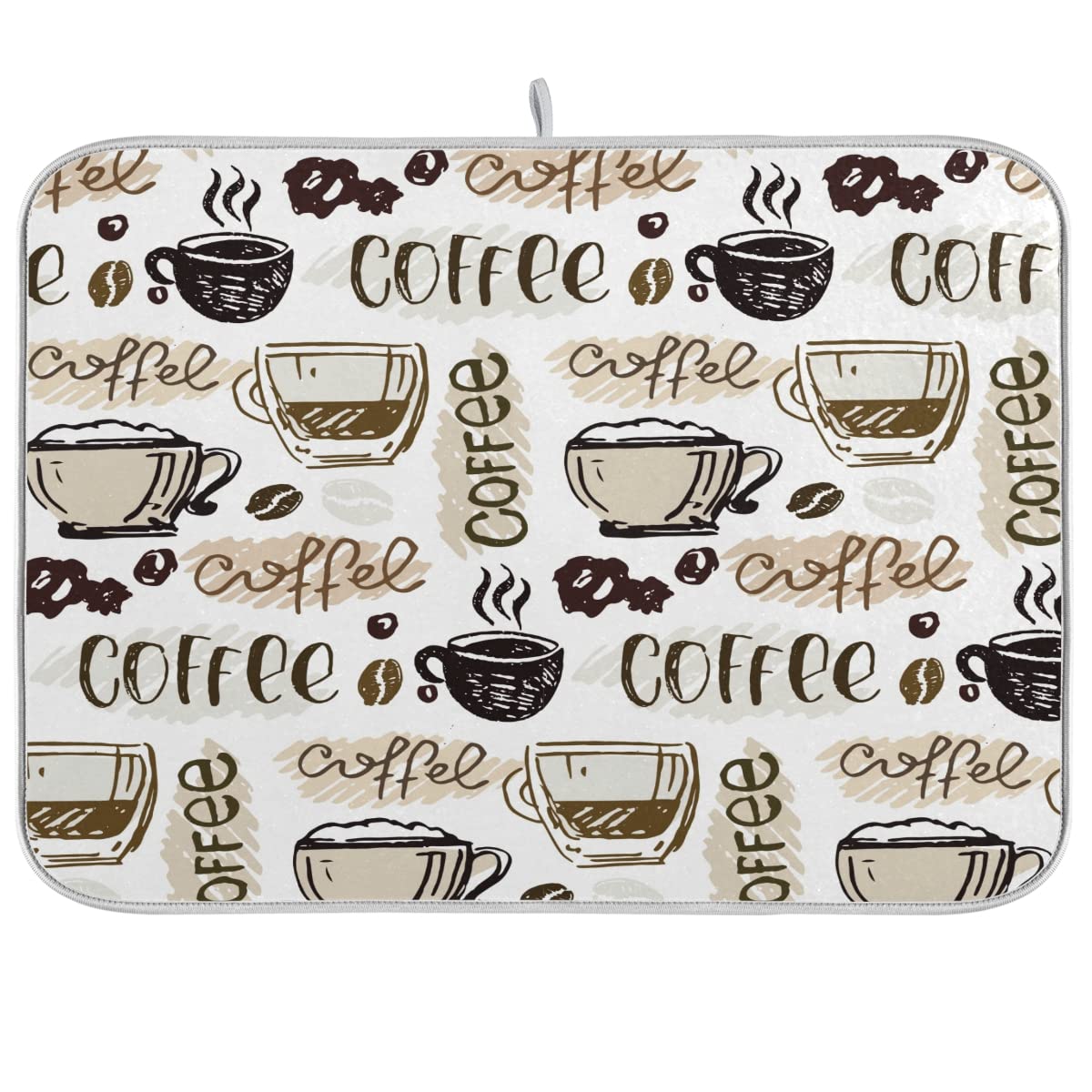 Coffee Mat Coffee Cup Drying Mat Coffee Maker Mat For Tabletop, Coffee Lover Microfiber Dish Drying Mats Cafe Bar Kitchen Spill