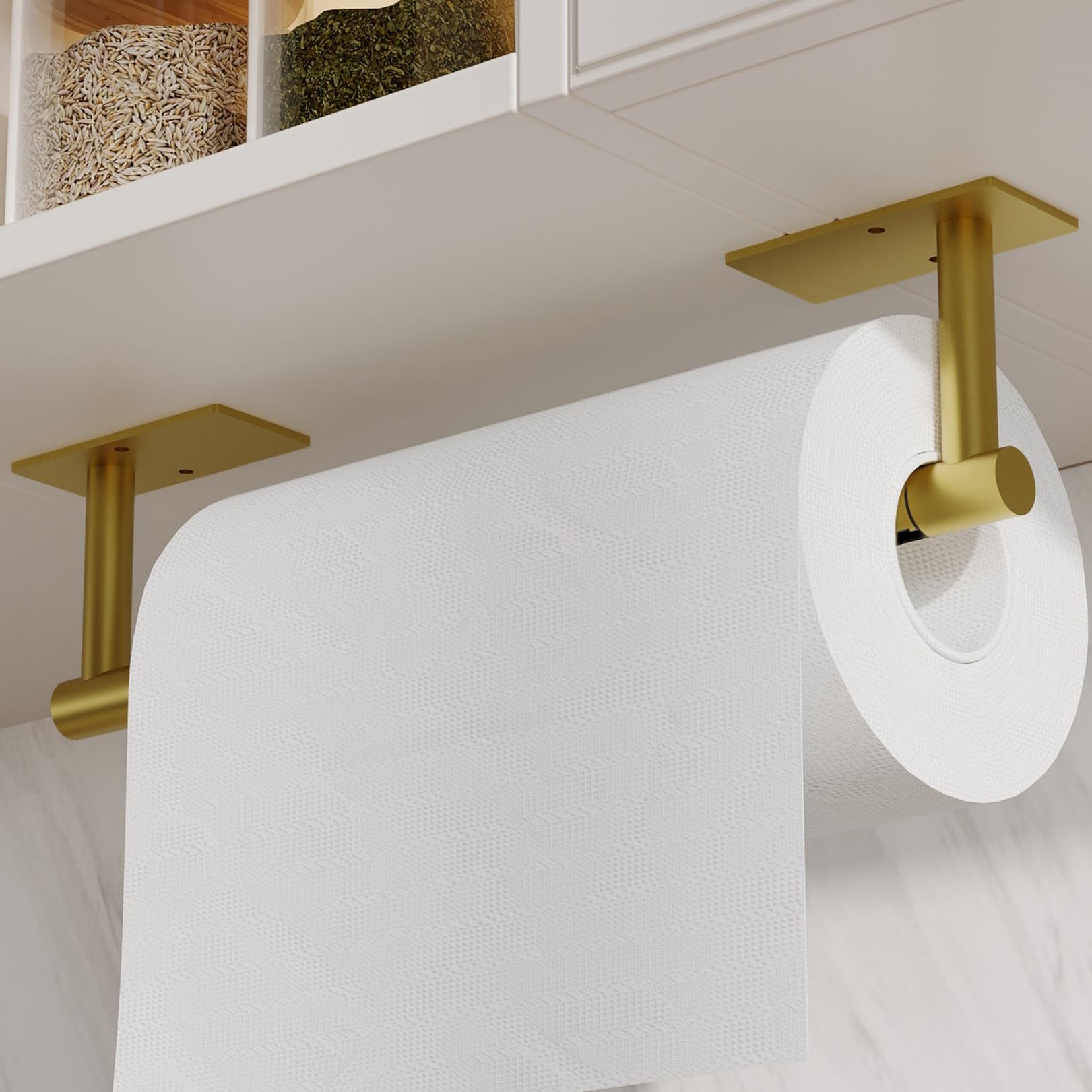 Rarxtr Paper Towel Holder, Under Cabinet Paper Towel Holder For Kitchen, Adhesive Paper Towel Roll Rack For Bathroom Towel, Wall