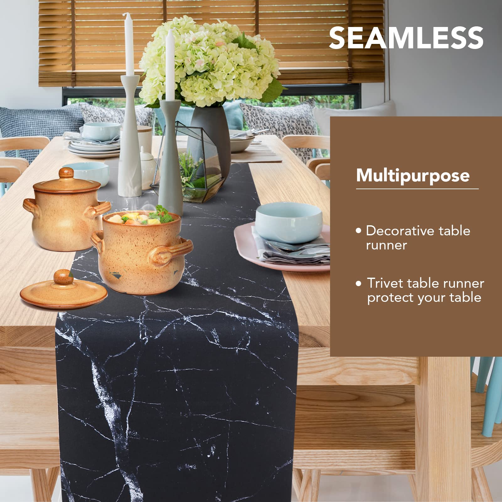 2 Pcs Trivet Table Runner Hot Plates Mat 12 X 40 Inch Heat Resistant Table Protector Waterproof Decorative Farmhouse Kitchen Tri