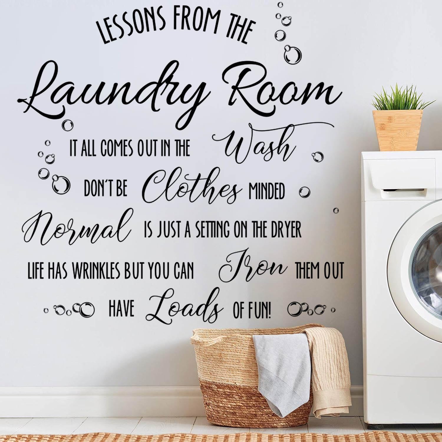 Laundry Room Decal Quote Lessons From The Laundry Room Wall Sticker Laundry Room Vinyl Wall Decal Wash Dry Vinyl Laundry Sticker