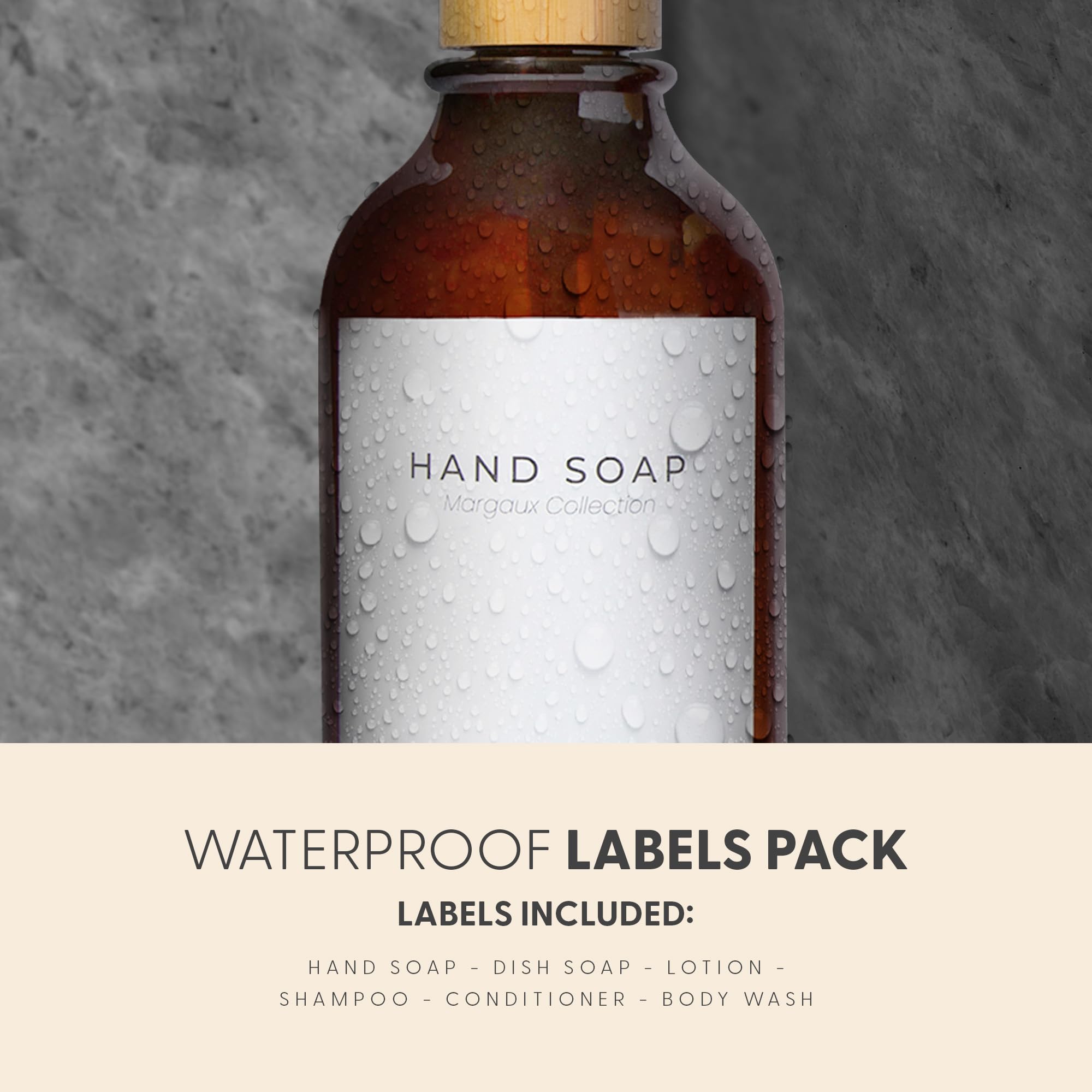 Maisonovo Kitchen Soap Dispenser Set With Tray | Bamboo Plastic Amber Set X 2