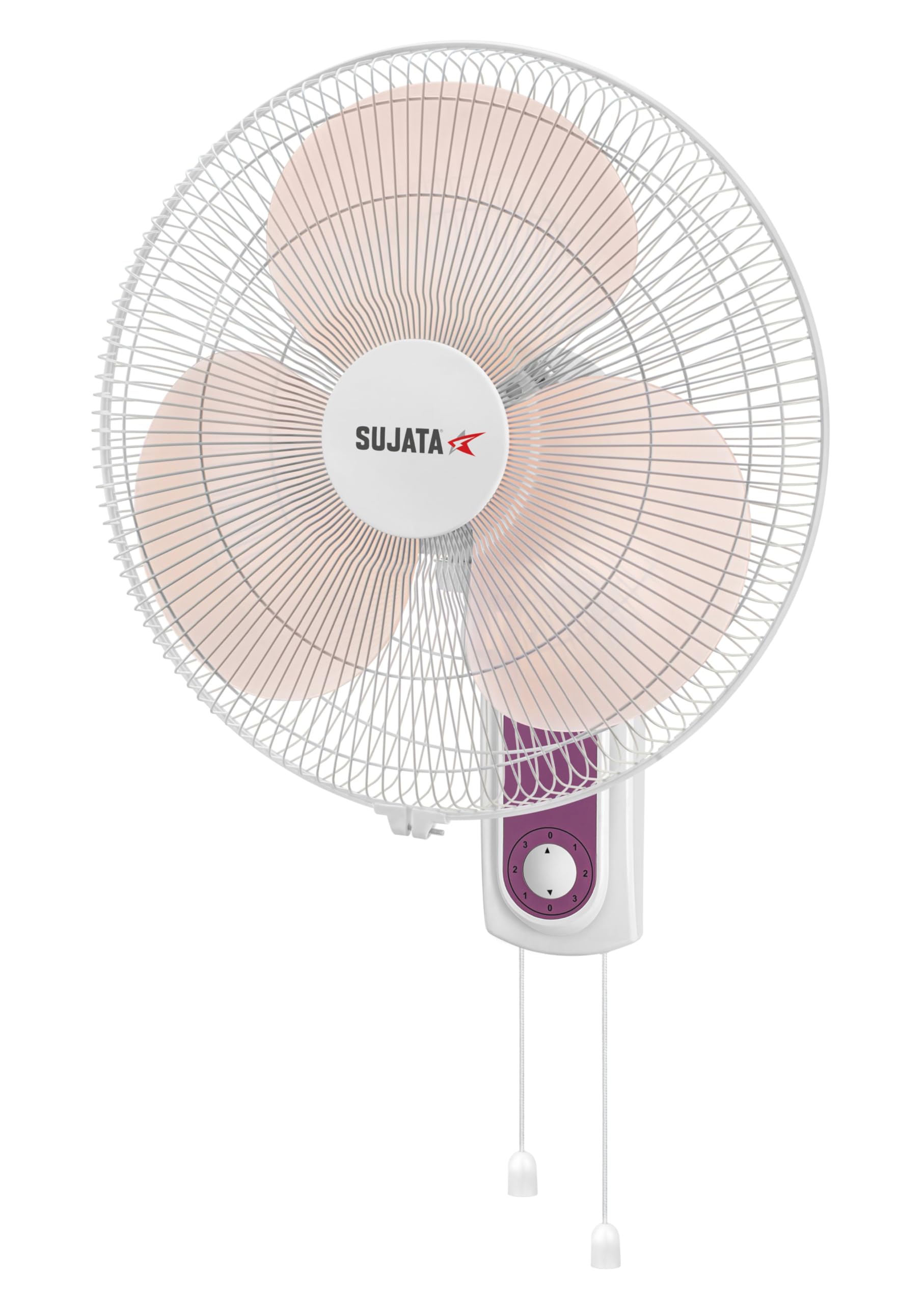 Sujata Wall Fan With 2 Year Warranty | 400 Mm Sweep Wall Mounted Fan | Heavy Duty Wall Fan For Living Room | 3 Speed Control | W