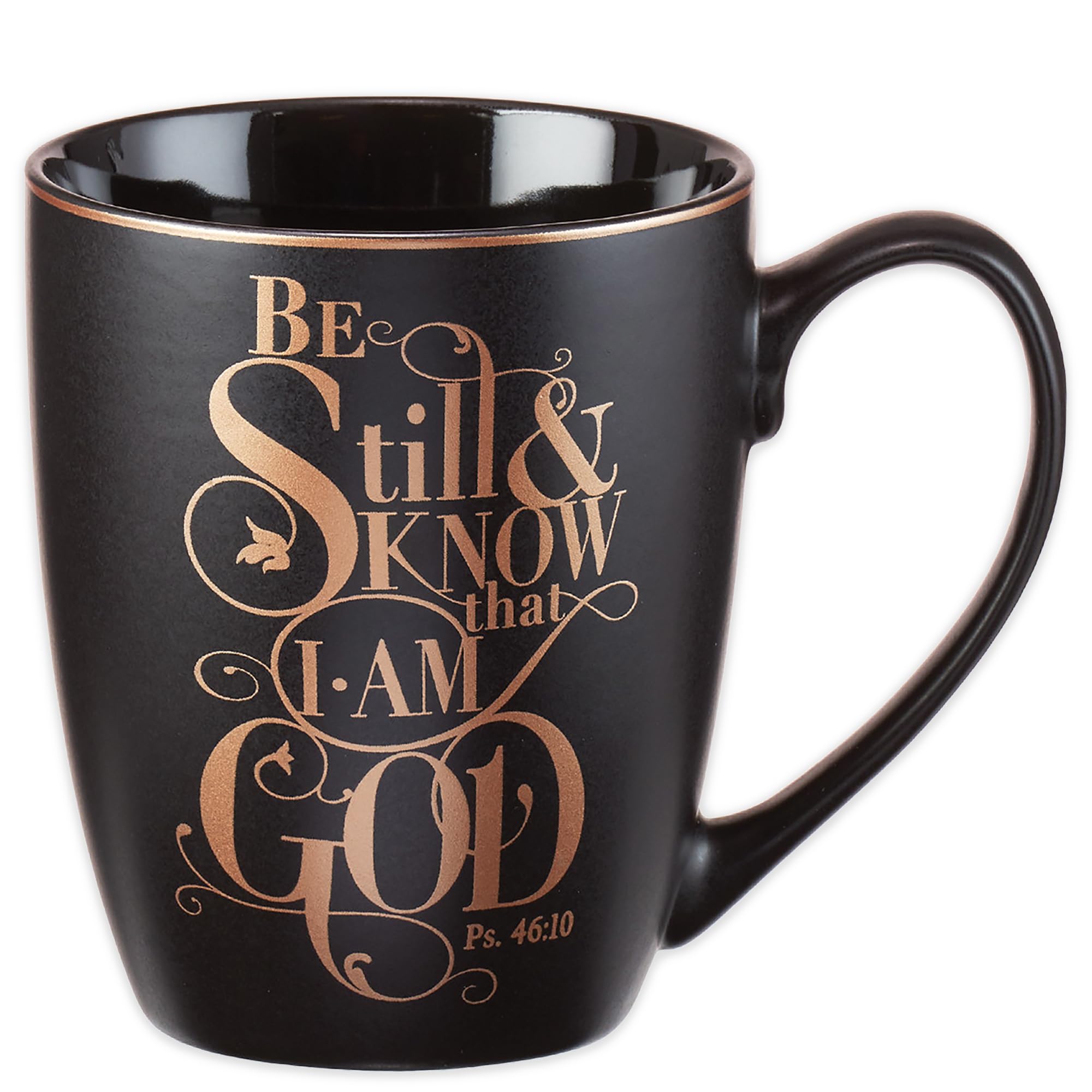 Christian Art Gifts Matte Black Ceramic Coffee Mug - 12 oz. Lead & Cadmium-free Inspirational Scripture Coffee and Tea Mug for M