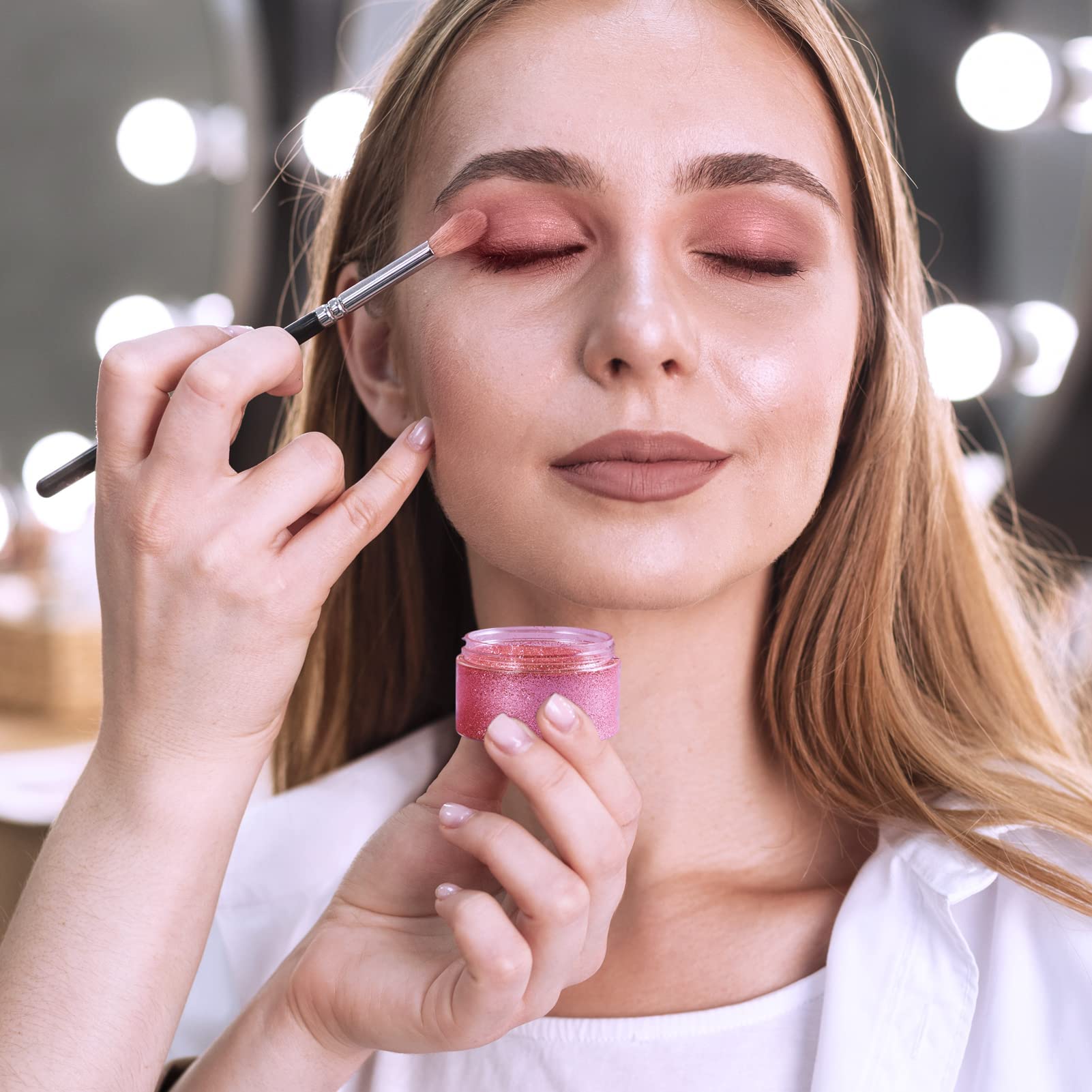 50 Pack 1 Oz Plastic Jars Round Clear Cosmetic Container Jars With Lids, Eternal Moment Plastic Slime Jars For Lotion, Cream, Oi