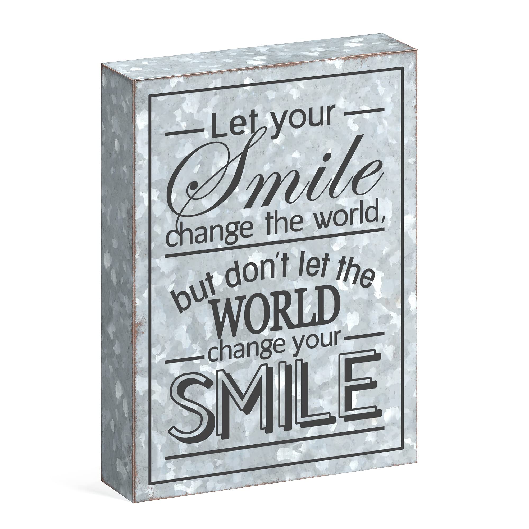 Barnyard Designs Metal Box Sign Motivational Desk Decor, Inspirational Office Decorations for Women, Cute Bathroom or Shelf D  c
