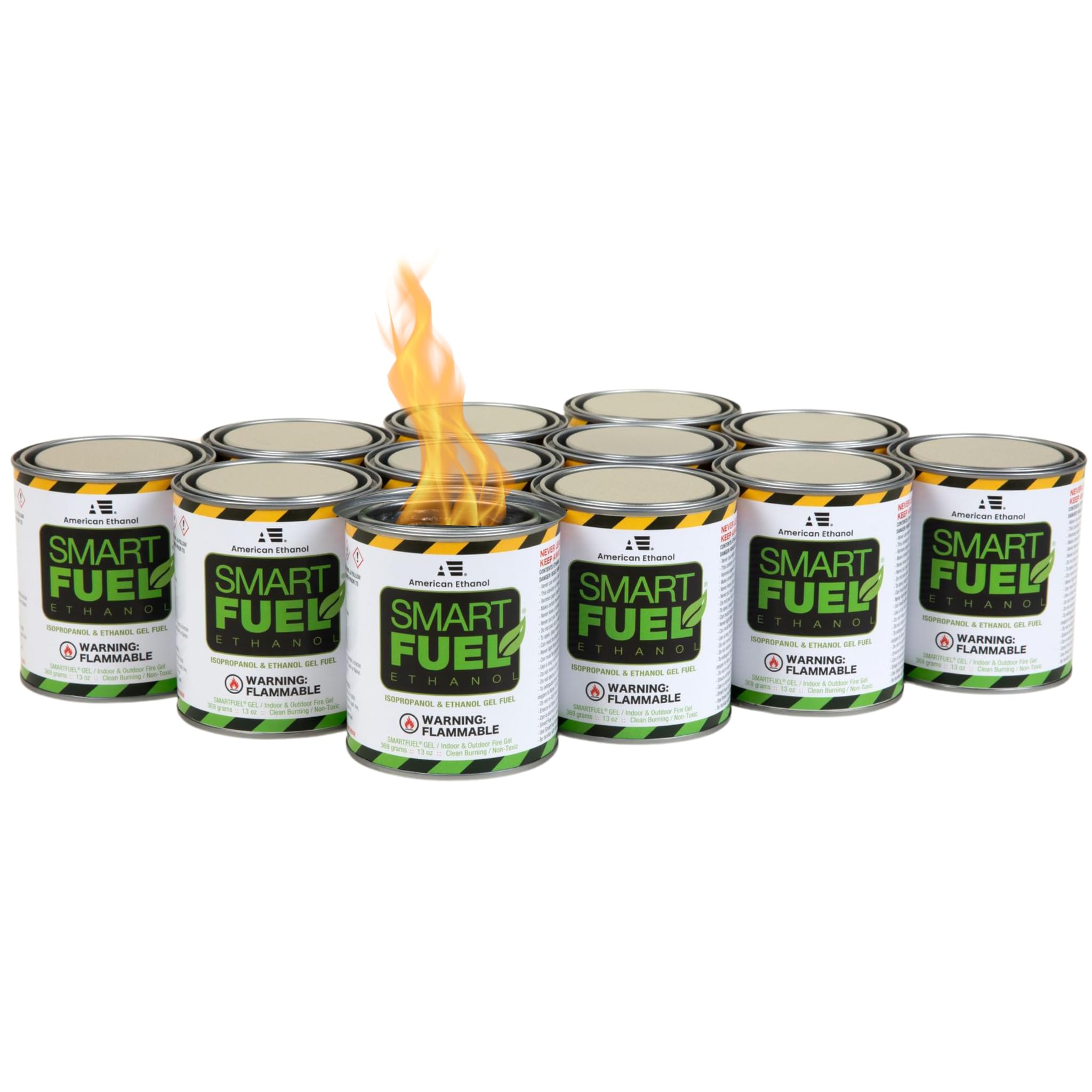 American Ethanol Smart Fuel Gel Ethanol - Clean Burning, Ethanol Fuel Can, Spill Resistant, High Purity For Indoor & Outdoor Use