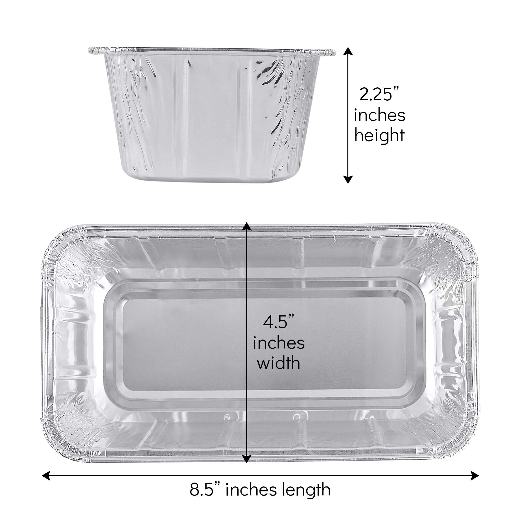 Plasticpro [2 Lb 25 Pack Disposable Loaf Pans Aluminum Tin Foil Meal Prep Bakeware - Cookware Perfect For Baking Cakes, Bread, M