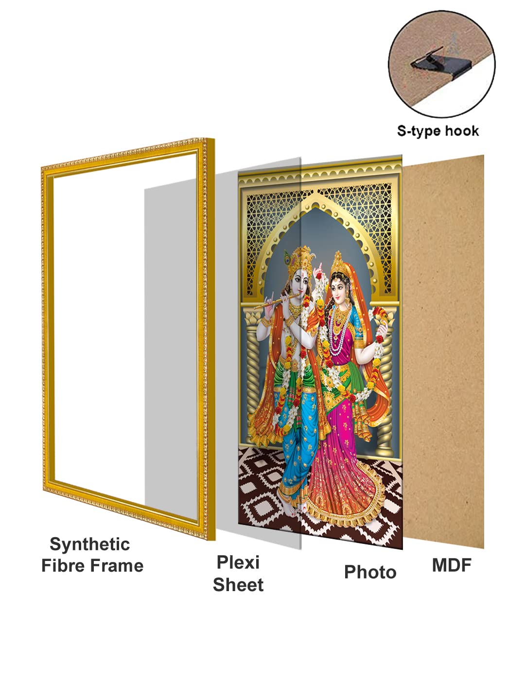 999Store Lord Sai Baba Poster Painting With Framing Photo Frame For Mandir/Temple Sai Baba Poster (Mdf & Fiber_12X8 Inches) God0