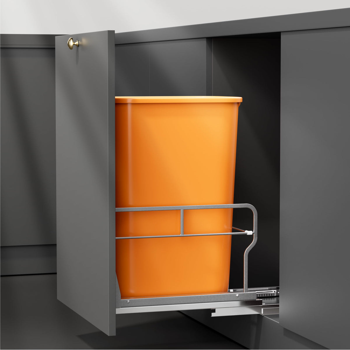 Yjhome Pull Out Trash Can Under Cabinet With Soft-Close Slides, Garbage Can Not Included, Cabinet Trash Can Pull Out Kit With Do