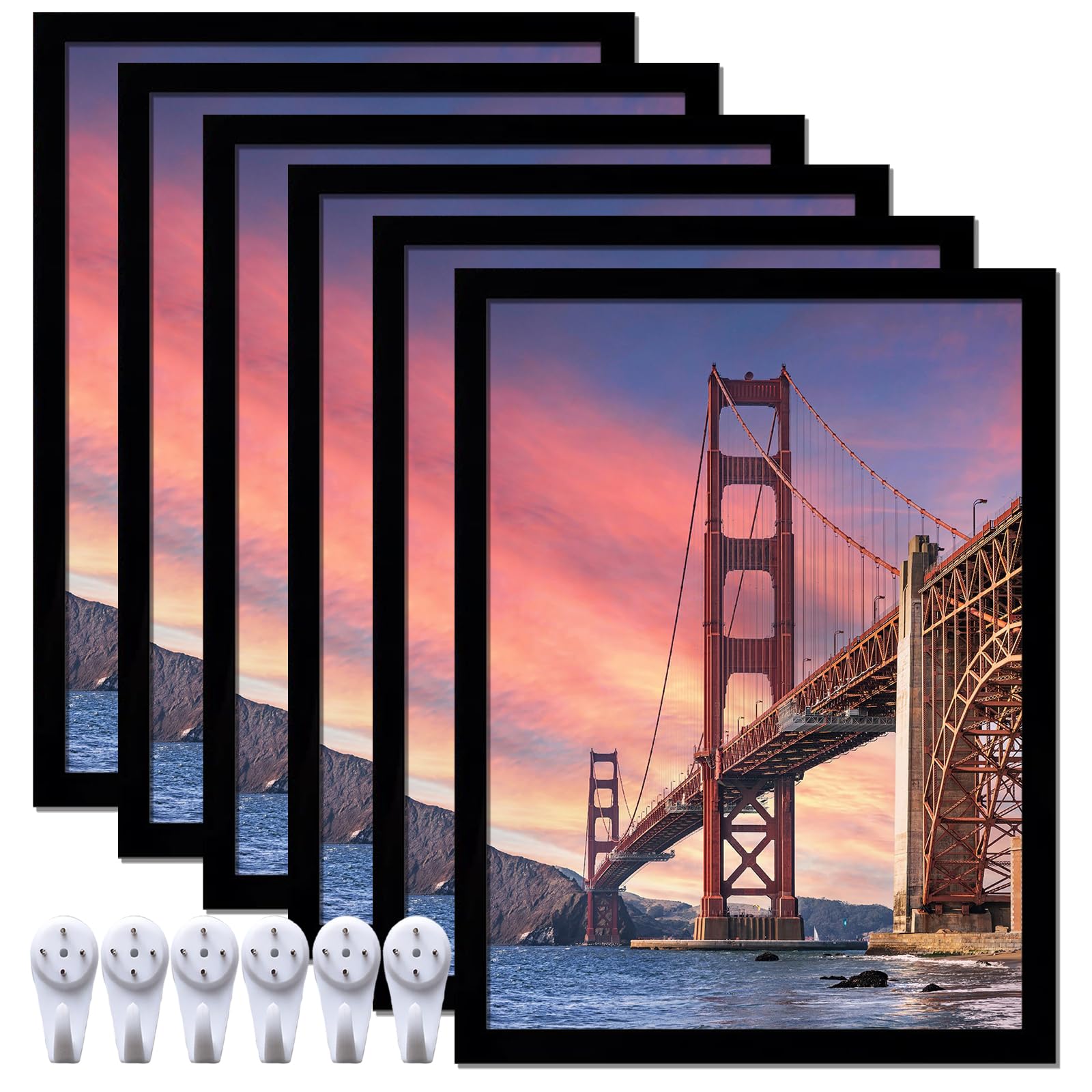 ijuerybai 6 Sets 12x16 Picture Frame, Frames for 12 x 16 Canvas Collage Photo Poster Certificate Diamond Painting Art Wall Galle