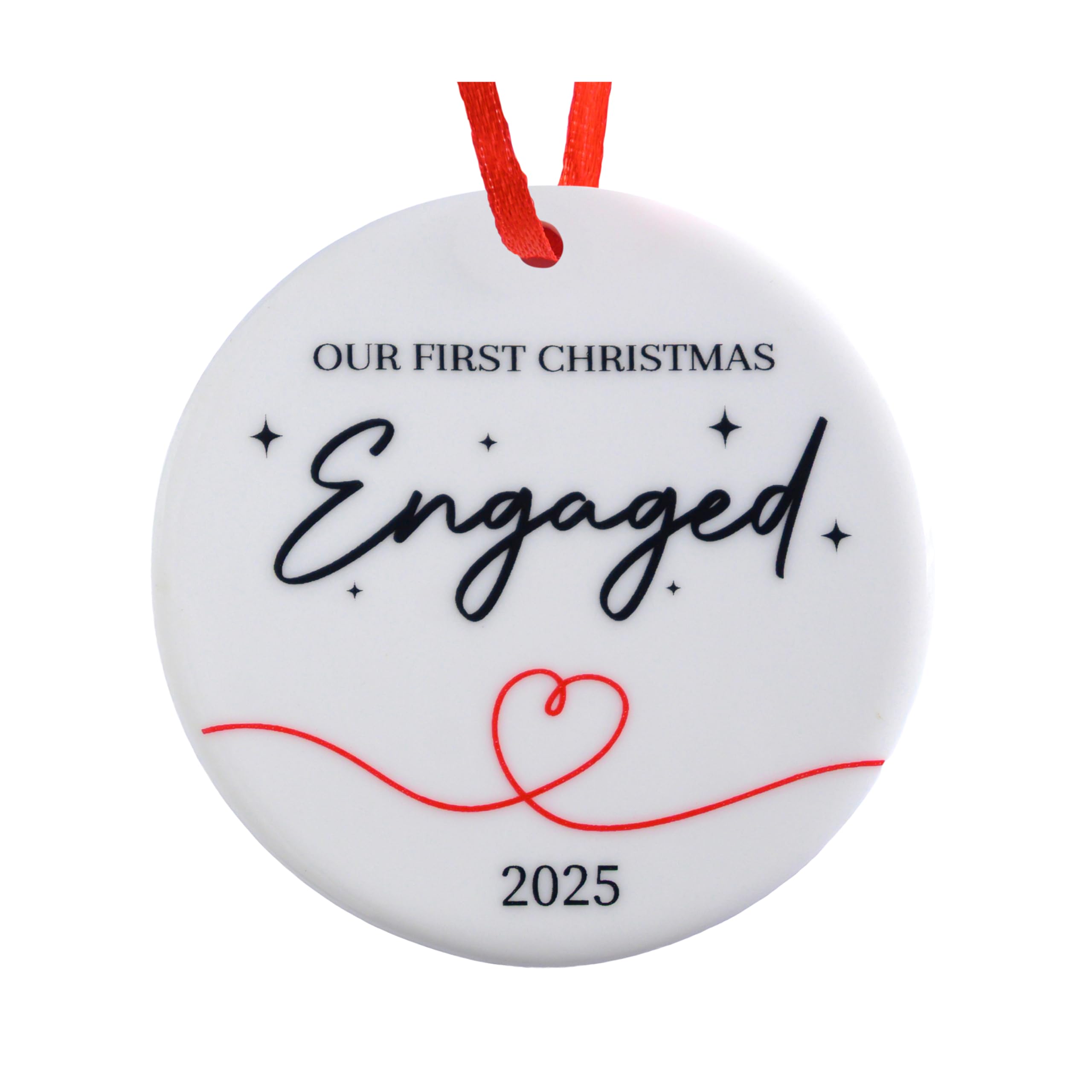 Our First Christmas Engaged Ornament 3 Inch, Engagement Christmas Ornament, Engaged Christmas Ornament 2025, She Said Yes Xmas D