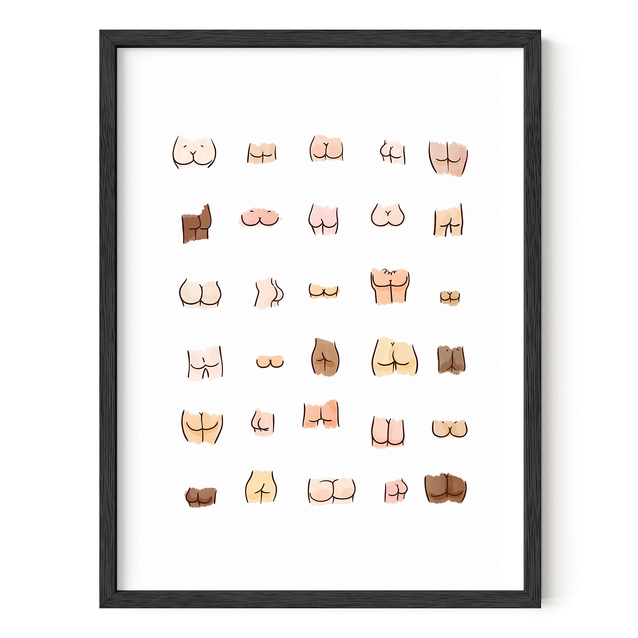 Haus And Hues Funny Bathroom Art Funny Bathroom Decor Butts Collage Cute Bathroom Decor Art Print Funny Bathroom Sign Funny Bath