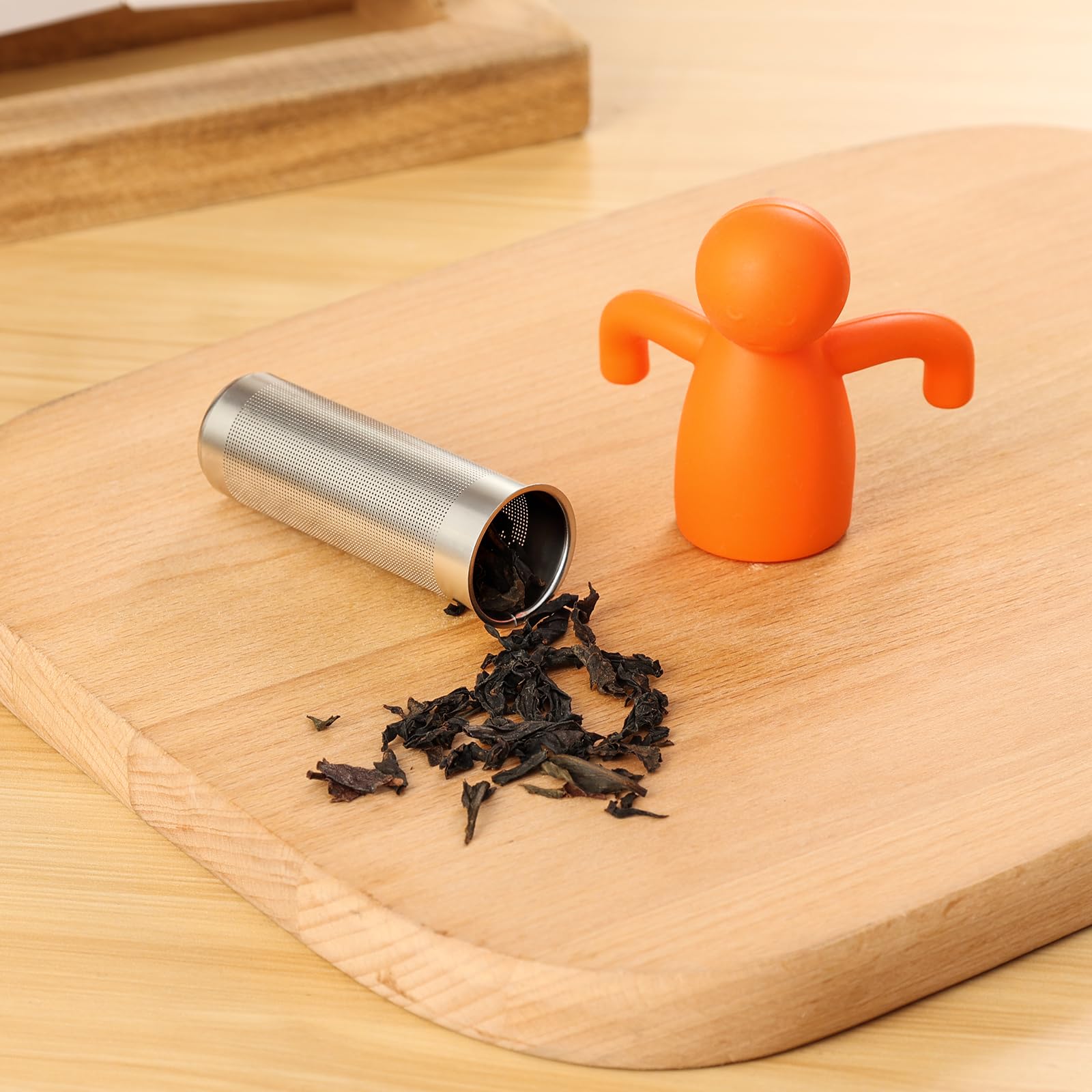 Leden Tea Infuser Cute Tea Strainer For Loose Leaf Tea Stainless Steel Fine Mesh Tea Ball Steeper With Silicone Lid For Mug And