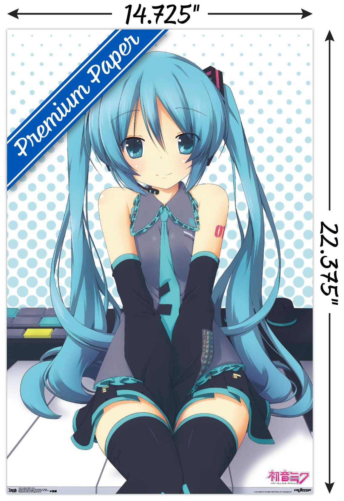 Trends International Hatsune Miku - Keys Wall Poster, 14.725'' X 22.375'', Premium Unframed Version
