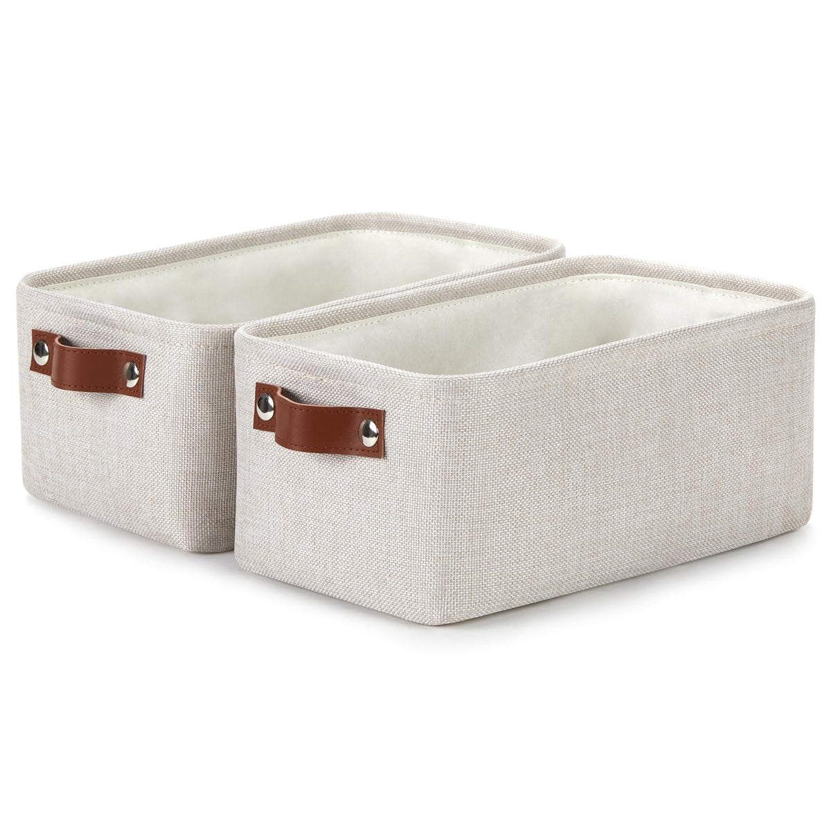 Dullemelo Fabric Storage Baskets | 11.8X7.9X5.1 Inch Small Baskets For Organizing Closet Set Of 2 Cloth Storage Baskets | Rectan