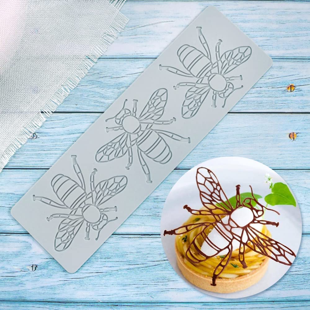 Silicone Molds 3D Hollow Leaf Chocolate Molds Honeycomb Bee Candy Mold Flower Pattern Fondant Mold Cake Topper Sugar Craft Decor