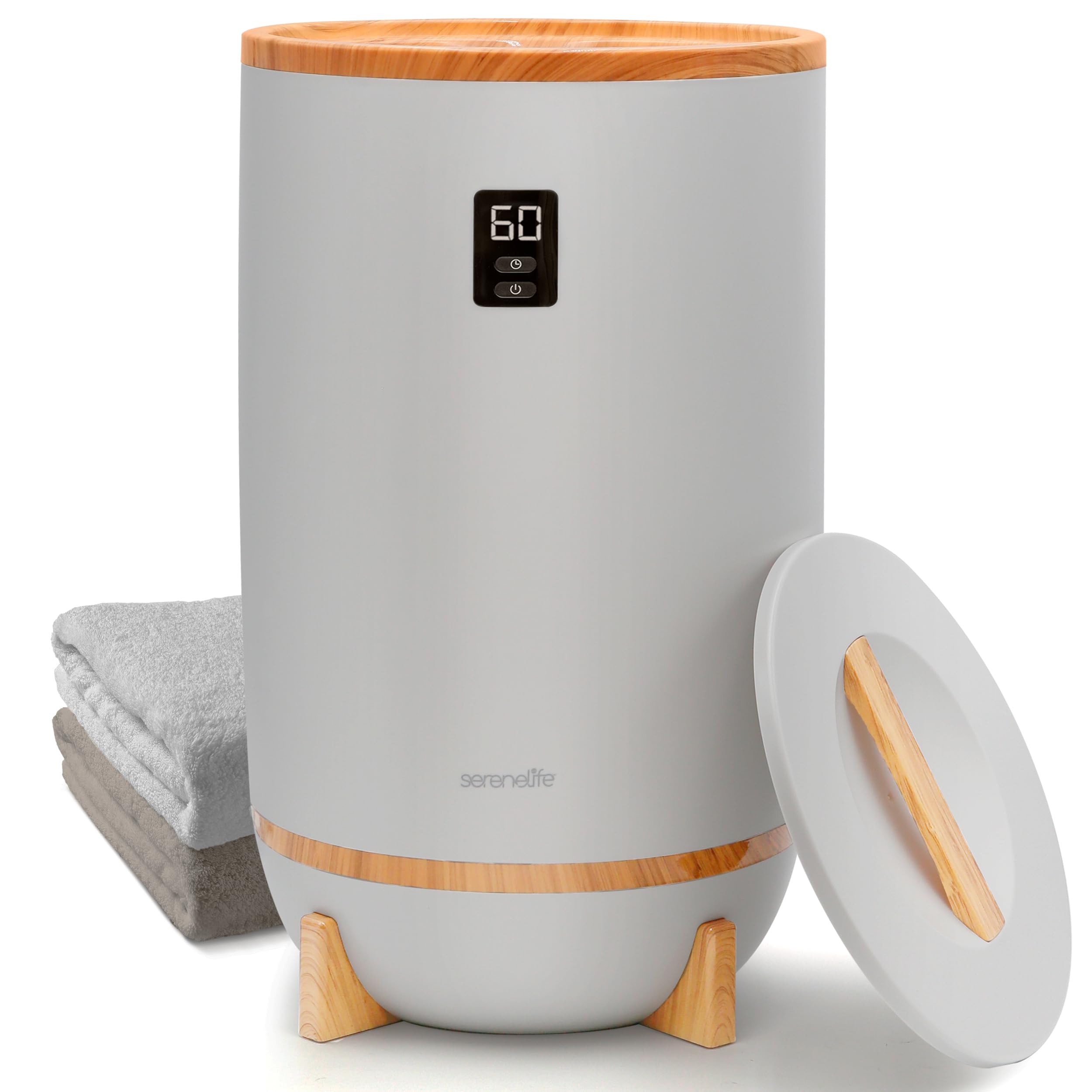 Serenelife Single Touch Towel & Blanket Warmer With Fragrant Disc Holder And Led Ring, Automatically Shut Off Feature, Built-In