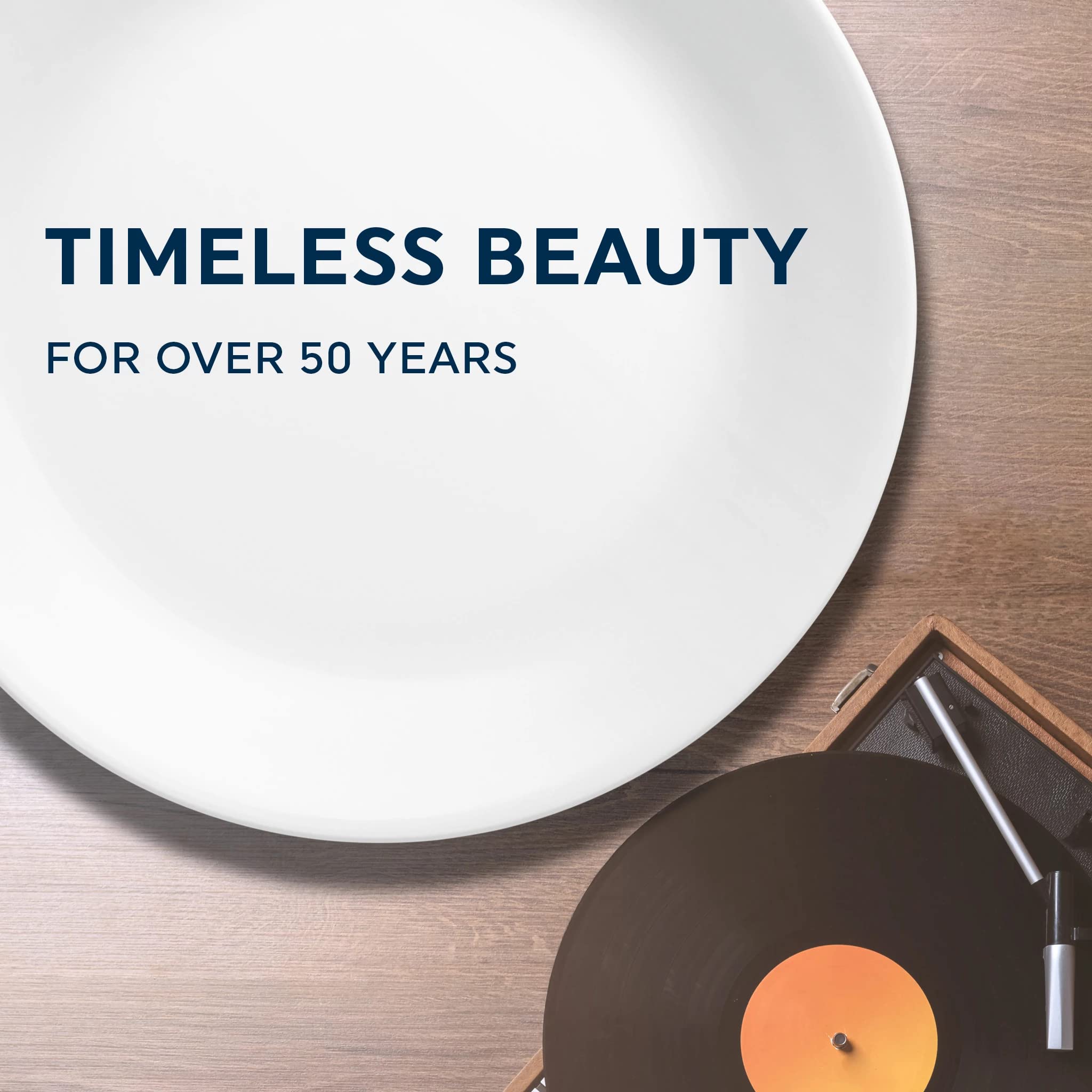 Corelle Vitrelle 8-Piece Appetizer Plates Set, Triple Layer Glass And Chip Resistant, Lightweight Round 6-3/4-Inch Plates, Count