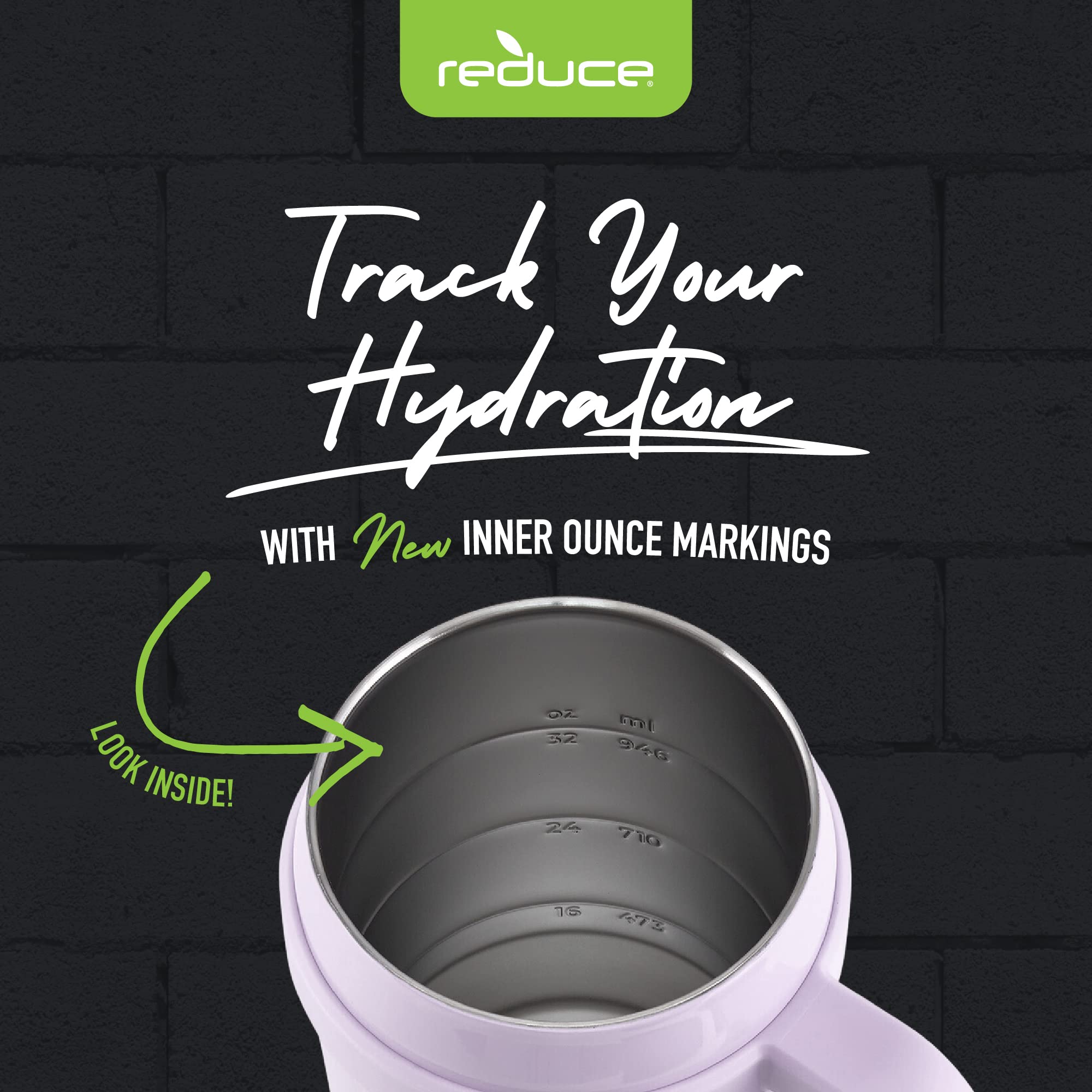 Reduce Cold1 40 Oz Tumbler With Handle - Vacuum Insulated Stainless Steel Water Bottle For Home, Office Or Car, Reusable Mug Wit