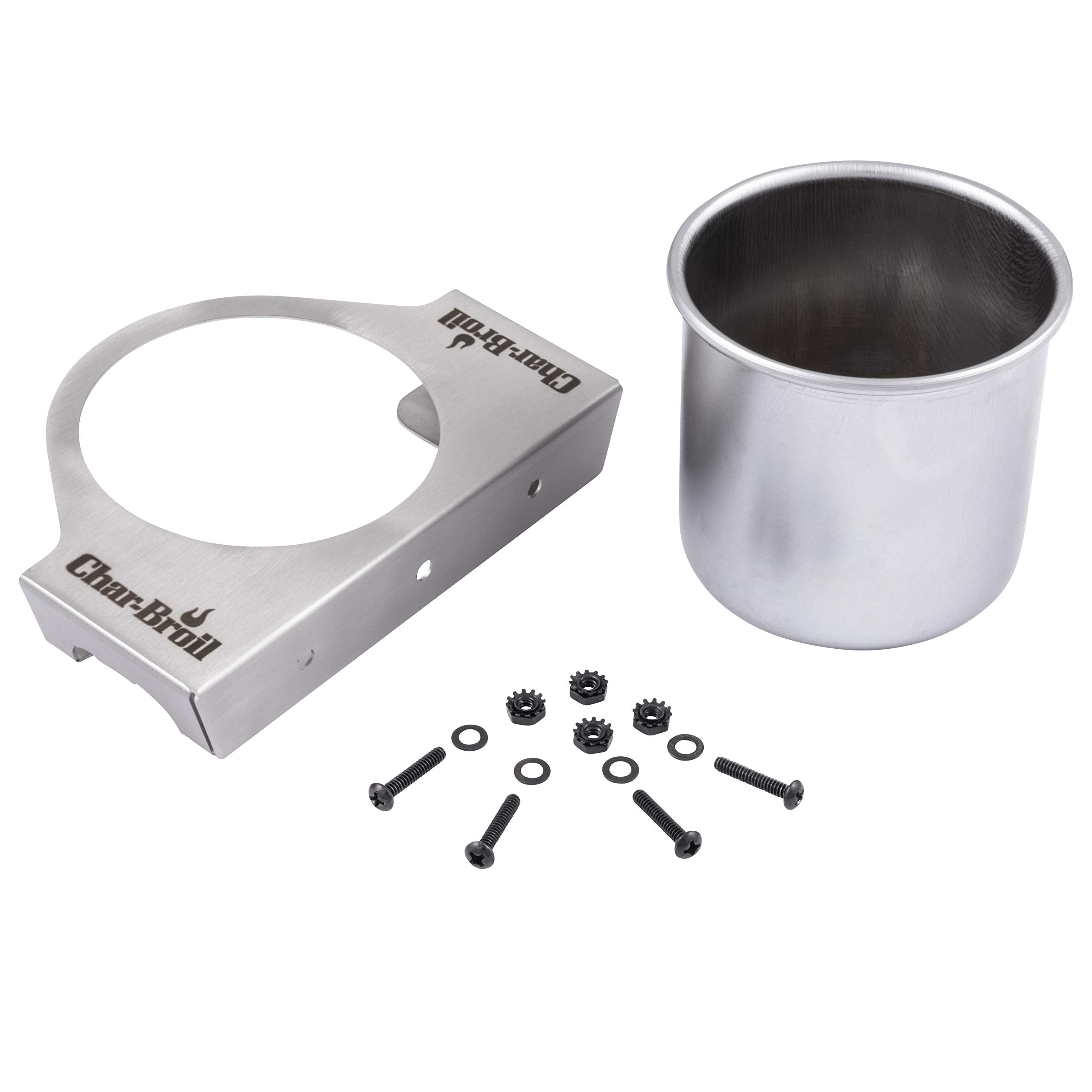 Char-Broil 6428409W06 Gear Trax Combination Cup Holder/Bottle Opener, Silver