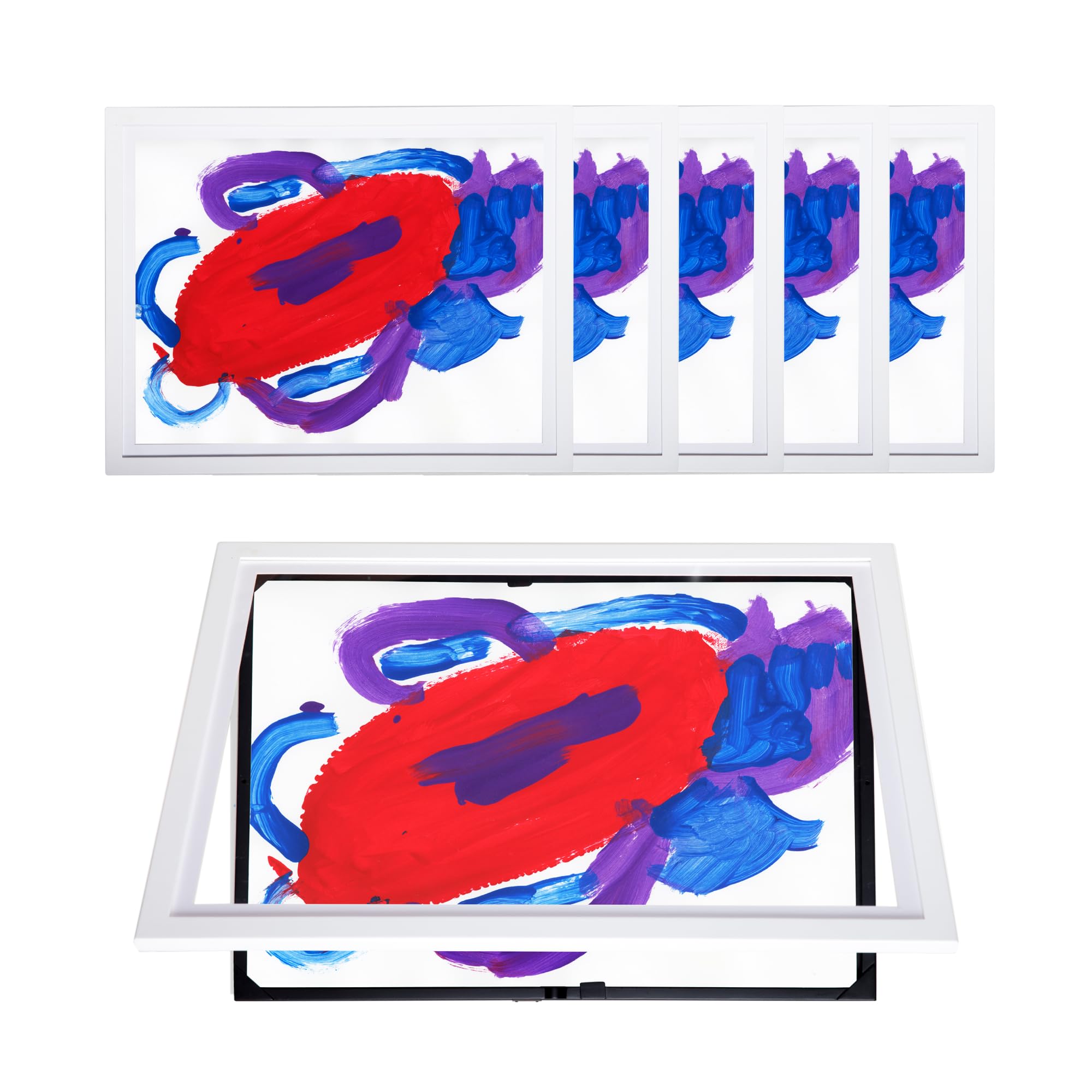 Lil Davinci Front-Open Art Frame 6-Pack - for 18x24 Items, Store up to 50 Per Frame, Vertical or Horizontal, 20.88 x 26.88 Oute