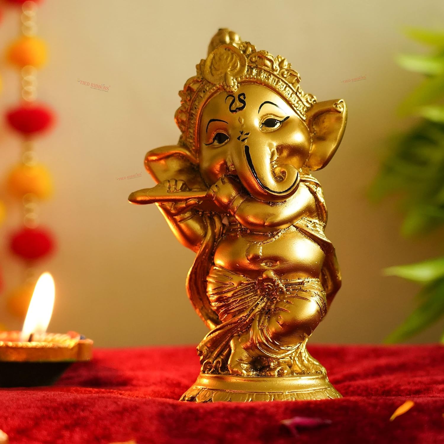 Sr Decor Ganesha Statues For Car Dash Board, Pooja & Gift, Ganesha Murti, Idol, Lord Lord Ganesha For Home & Office Decor (Gold 
