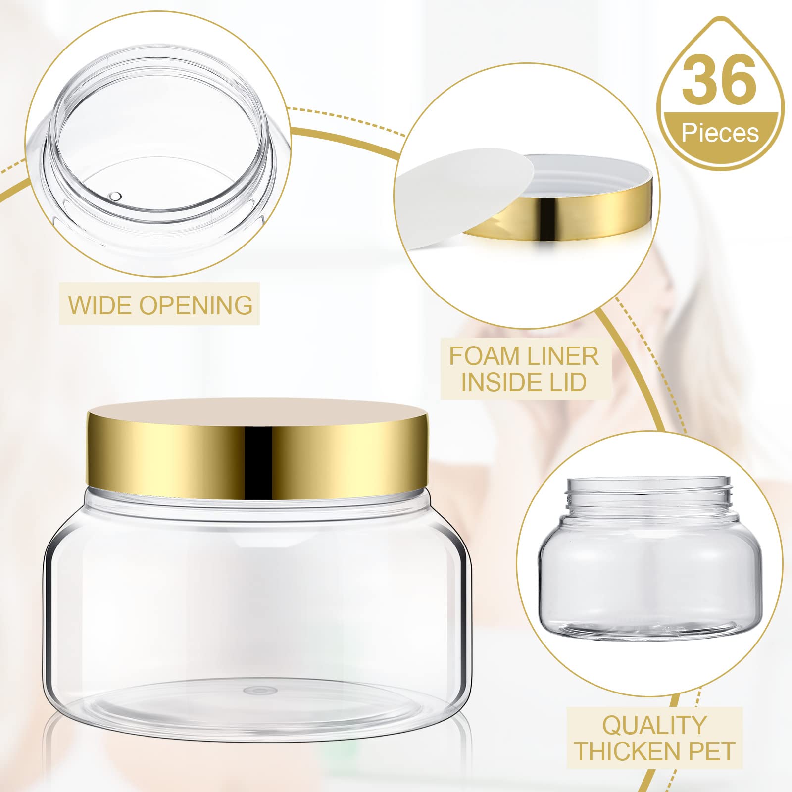 Mumufy Clear Plastic Jars With Lids Round Plastic Containers Empty Travel Containers For Creams Refillable Cosmetic Jars Contain