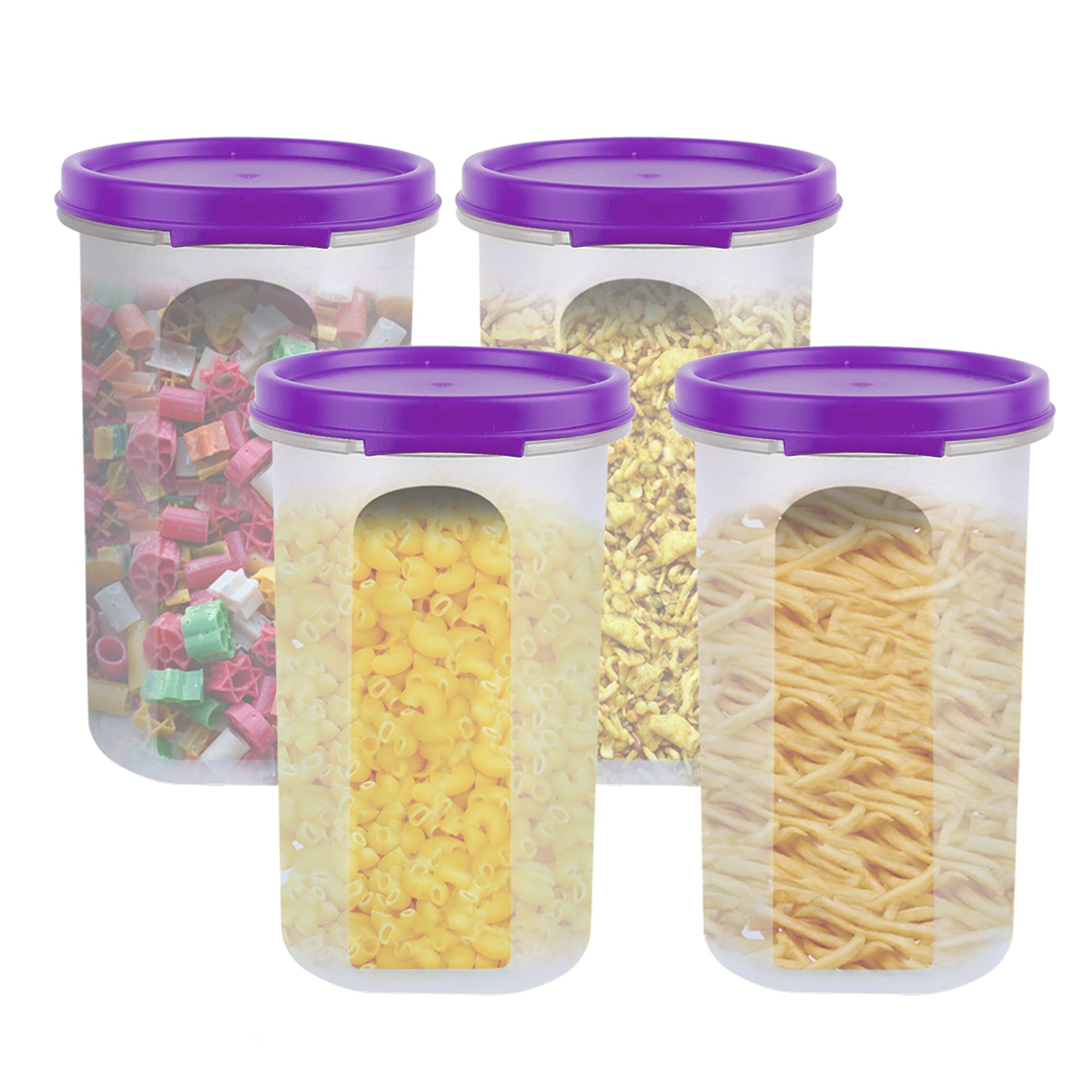 Cutting Edge 585Ml Smart Slim Storage Airtight ContainerPurple,Set Of 4