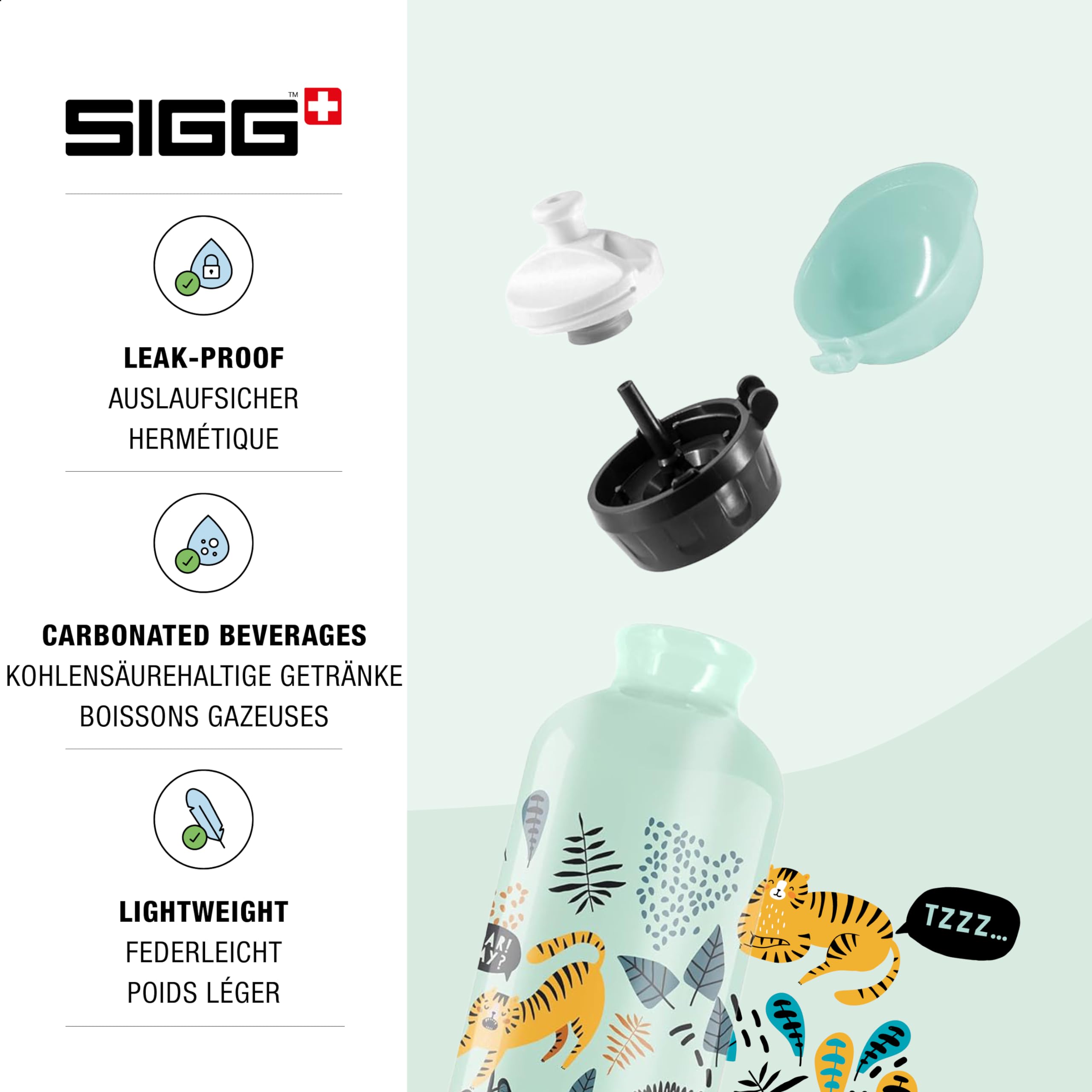 SIGG - Kids Water Bottle - Junge TZZ - Leakproof - Lightweight - BPA Free - Aluminum - 13 Oz
