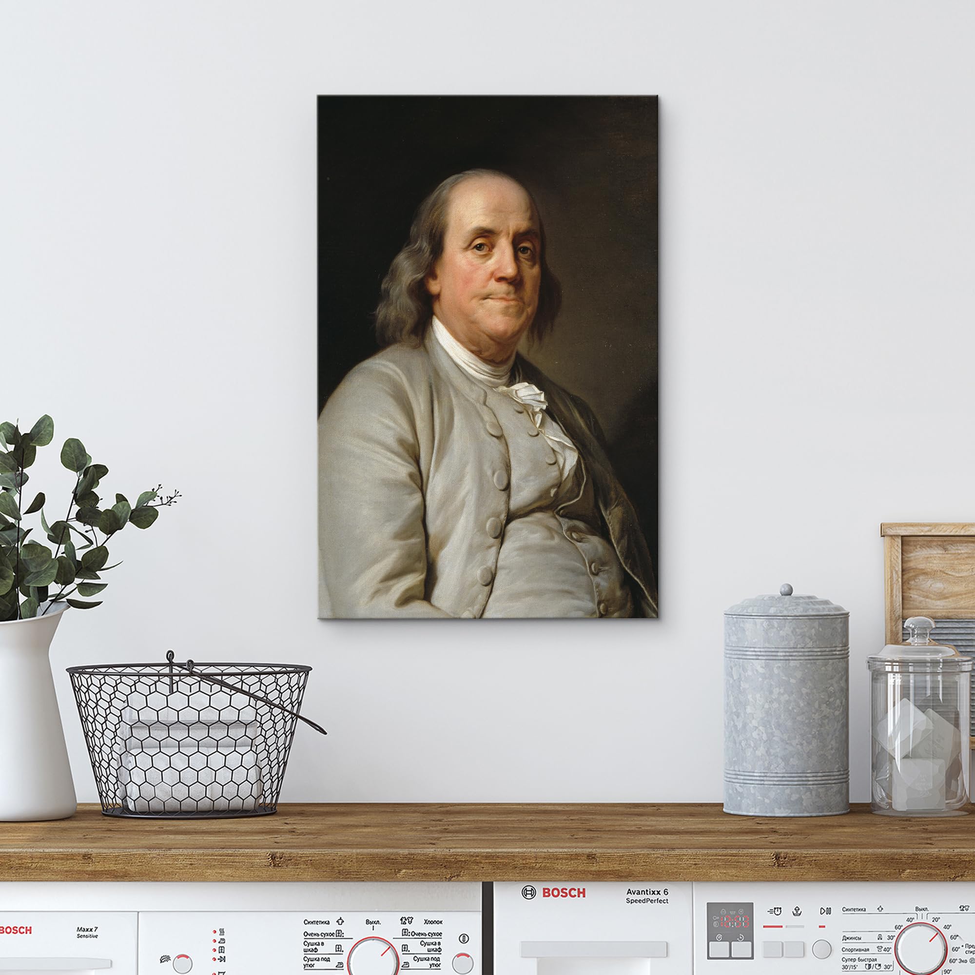 Wall26 Canvas Print Wall Art Portrait Of Benjamin Franklin People Pop Culture Historical Realism Famous Closeup Colorful Multico
