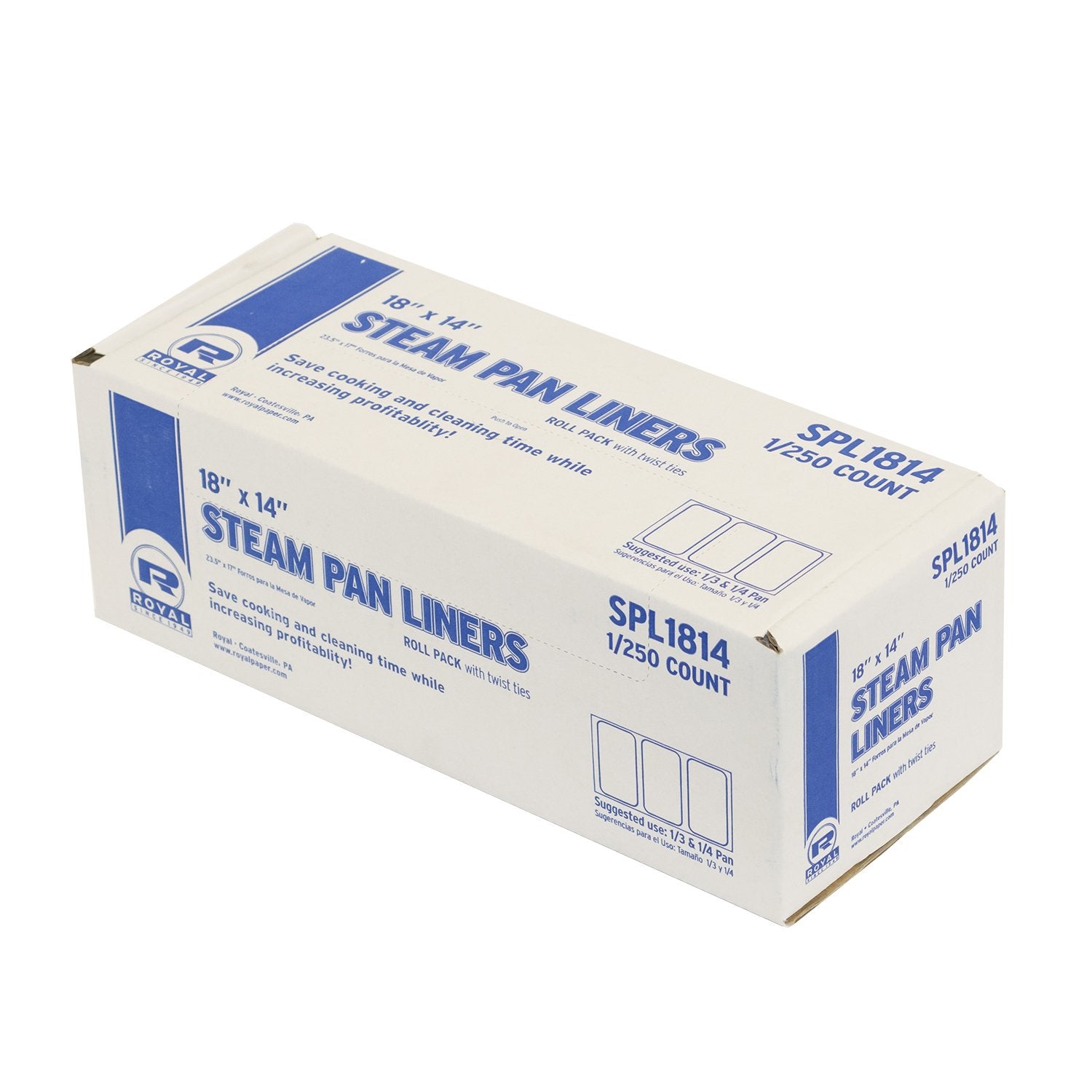 Royal 18'' X 14'' Steam Pan Liners With Twist Ties, Package Of 250
