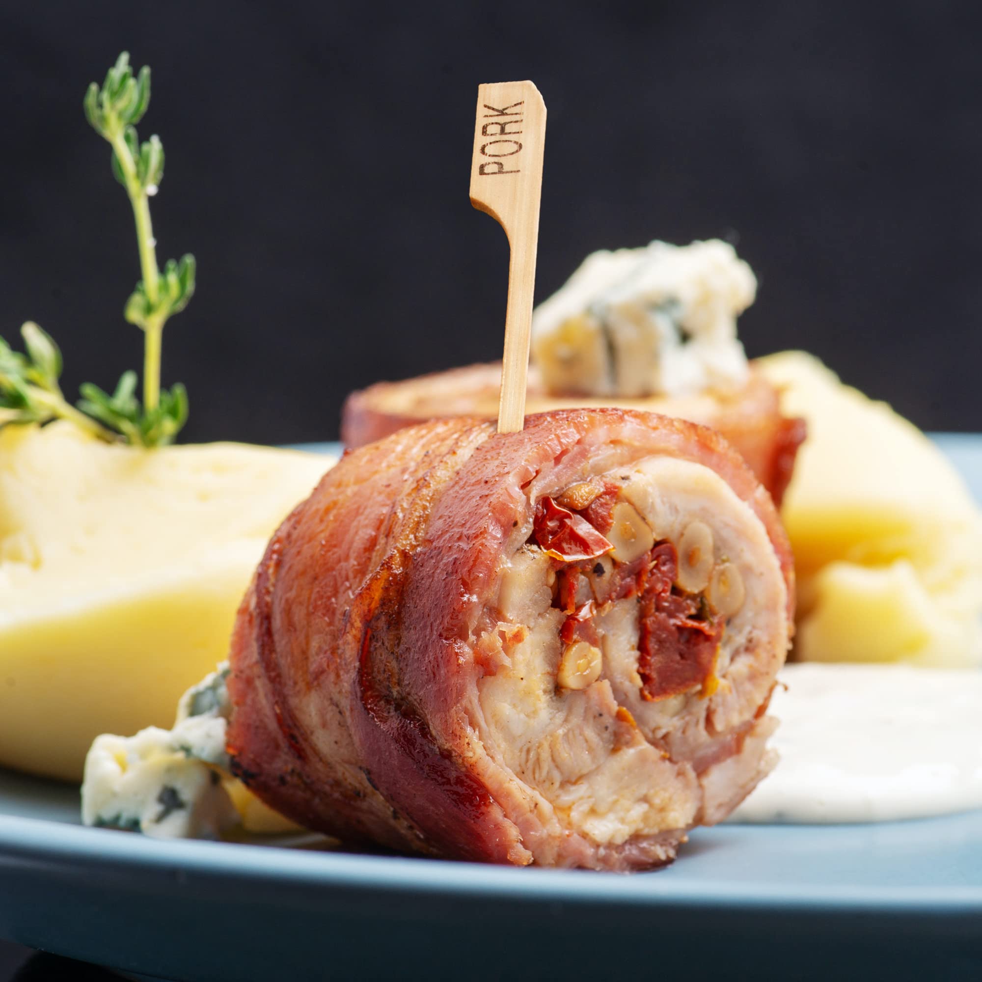 Bamboomn - Pork Meat Marker Bamboo Paddle Pick - 3.5'' (8.9Cm) - 300 Pieces