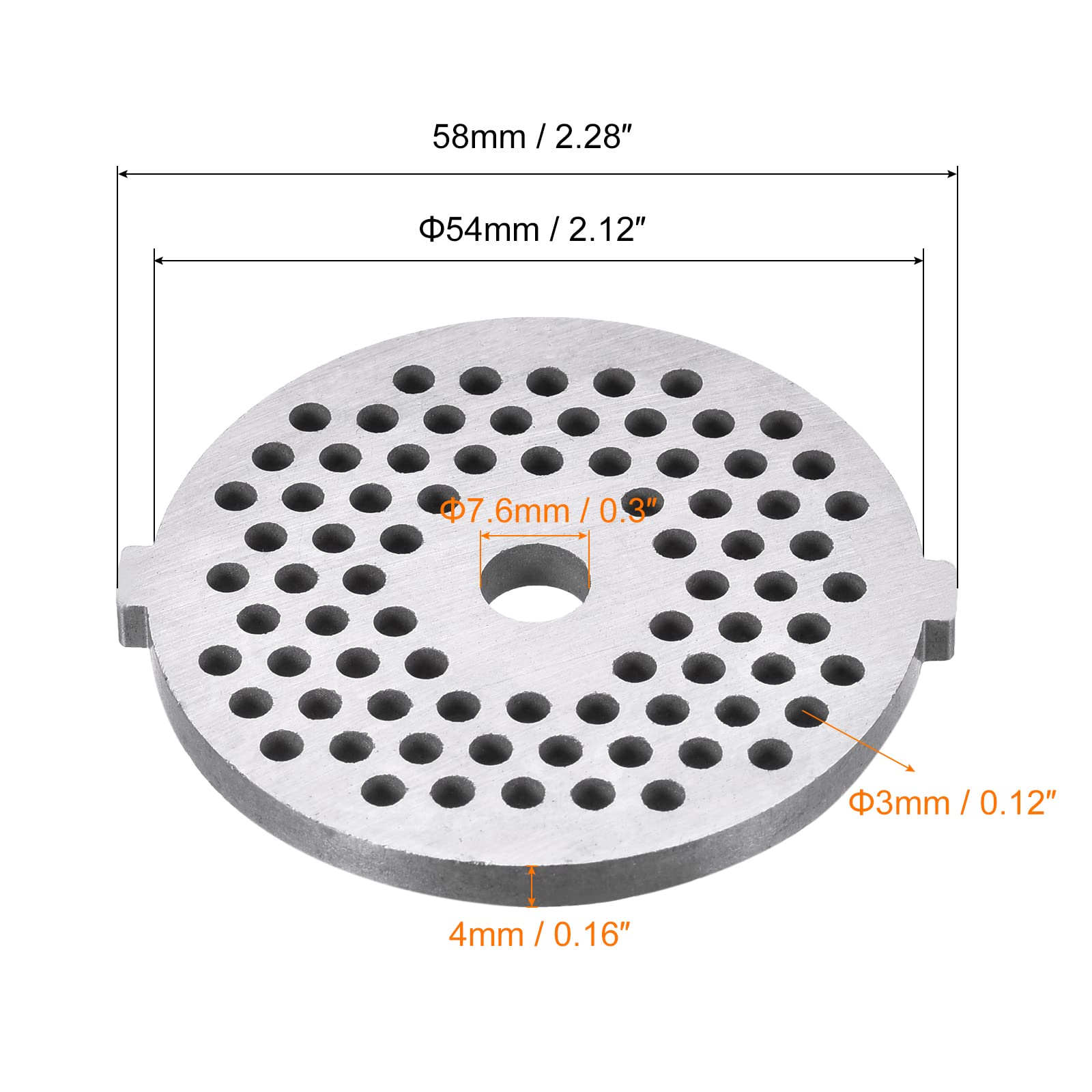 Meccanixity Meat Grinder Plate 3Mmx54Mm Stainless Steel Replacement For Grinders