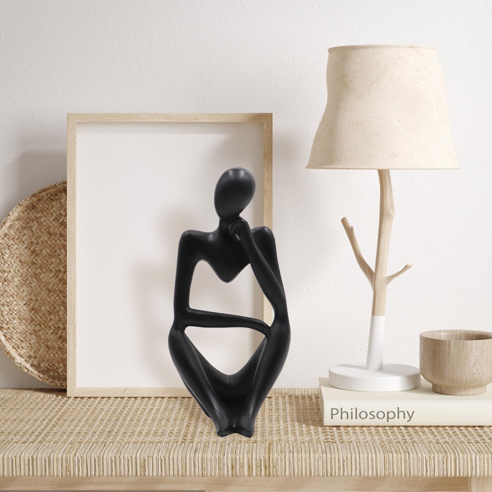 Thinker Statues and Sculptures, Resin Black Thinker Statue Ornaments, Abstract Style Sculptures, Housewarming Gifts, Housewarmin