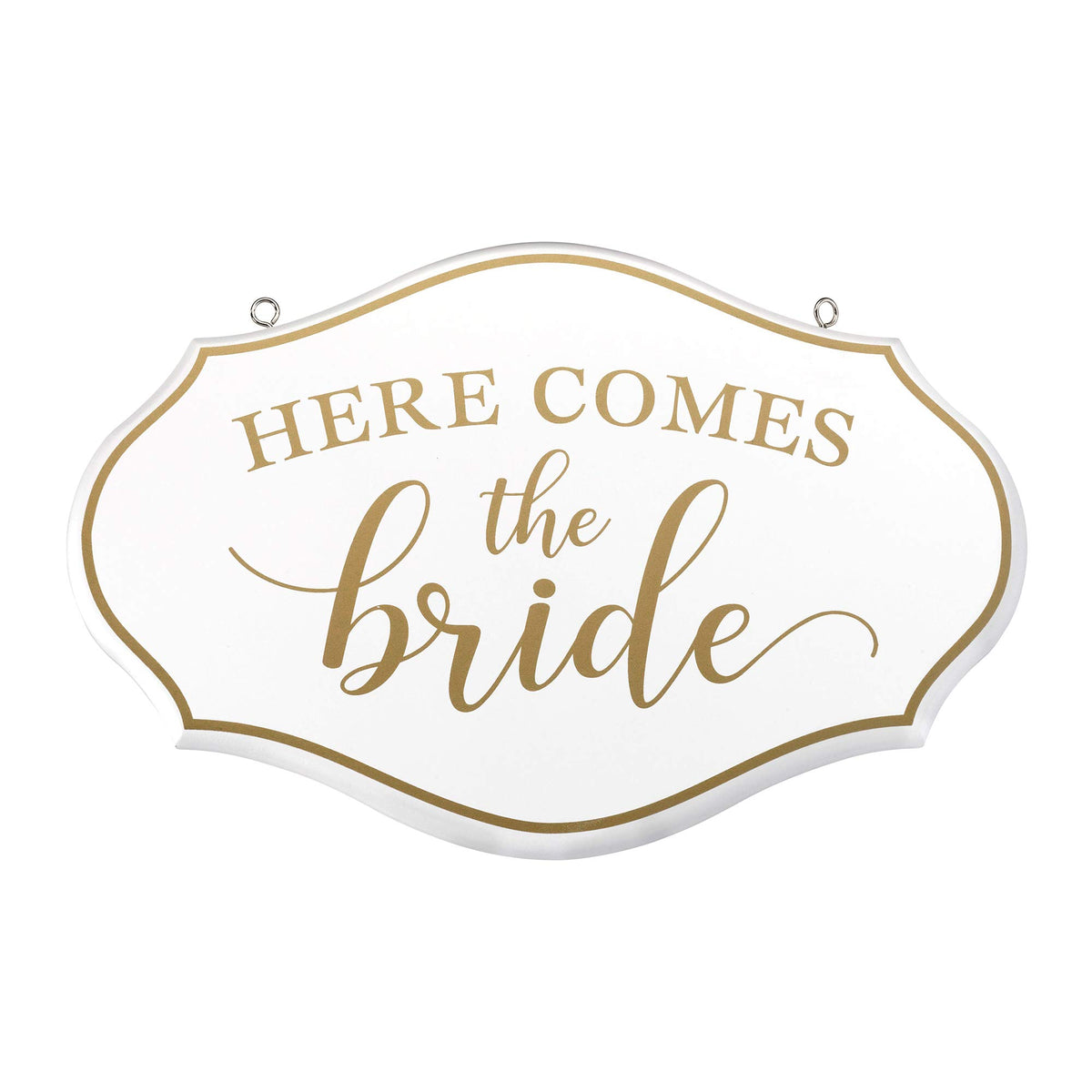 Lillian Rose Comes The Bride Flower Girl Ring Bearer Sign, 11''X7'', White