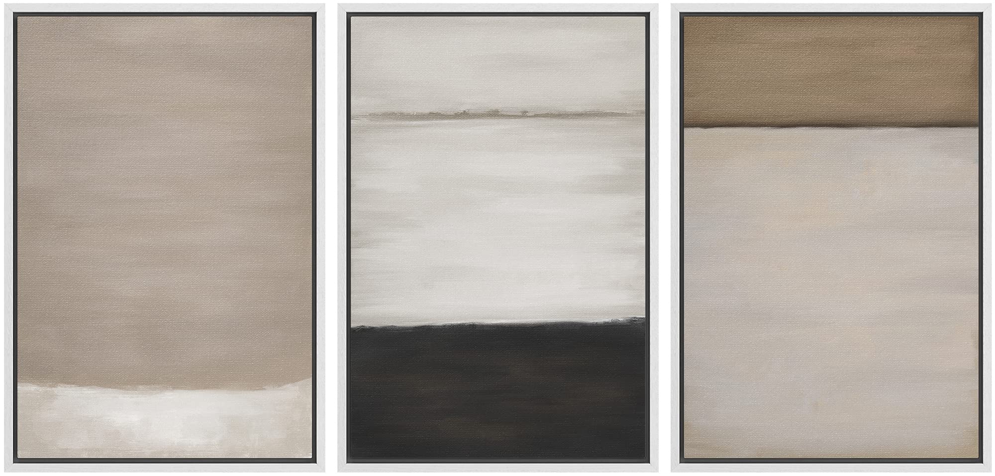 Signford Framed Canvas Print Wall Art Set Grunge Pastel Color Block Collage Abstract Shapes Illustration Modern Art Decorative N