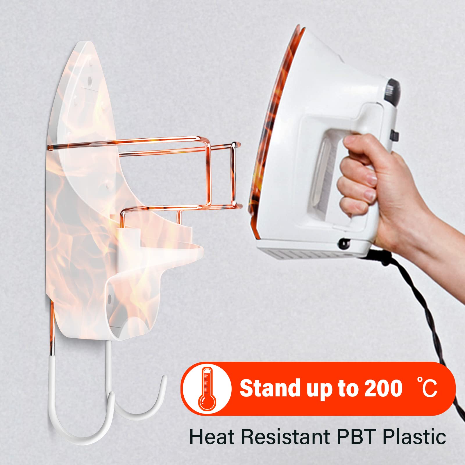 Alpinista Ironing Board Hanger Wall Mount Ironing Board Holder Wall Mount For Laundry Rooms Storage Organizer, White