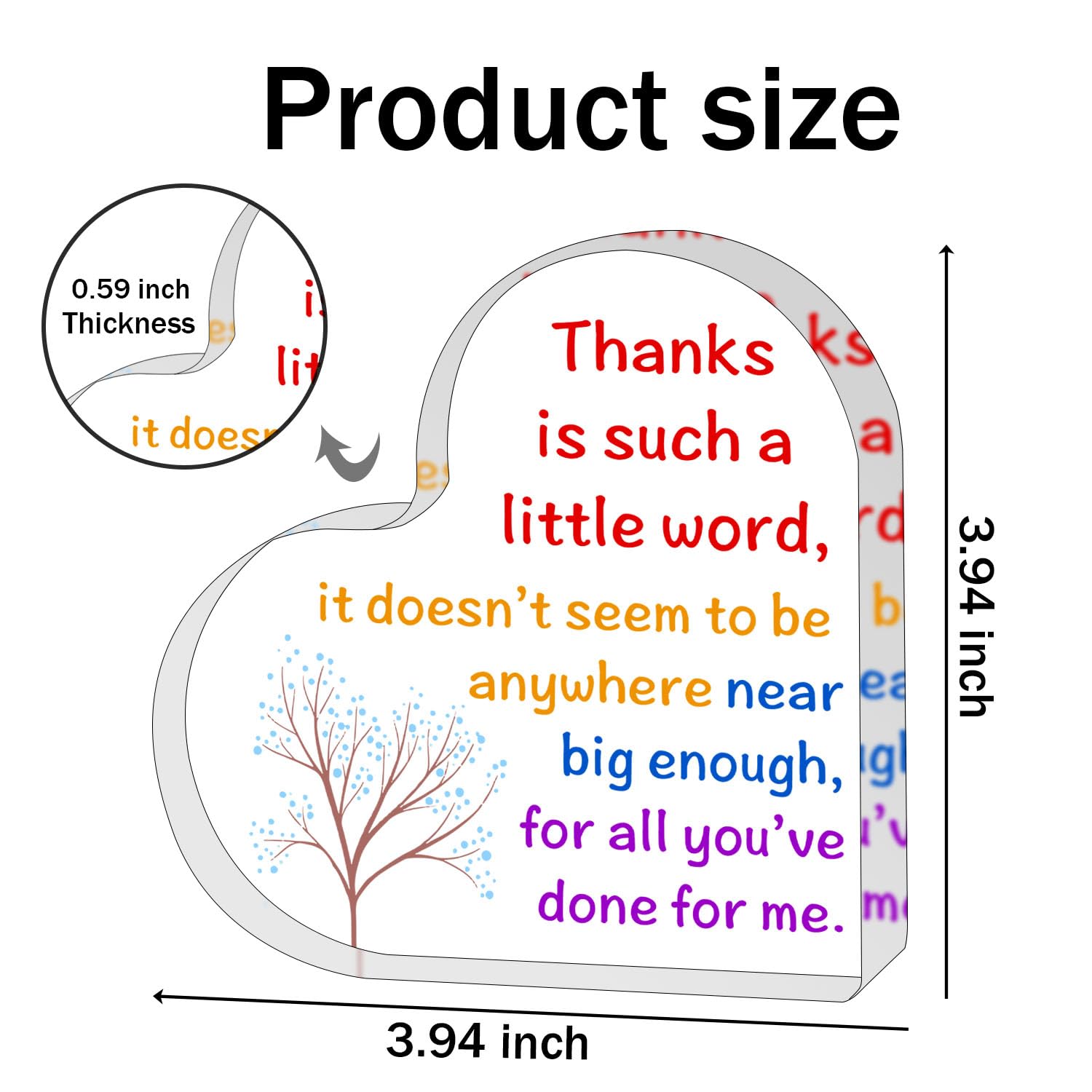 ZsaTuiy Decorative Sign, 3.94 x 3.94 inches, Plastic, Words & Quotes, Office Decor, Employee Appreciation, Thanksgiving, Retirem