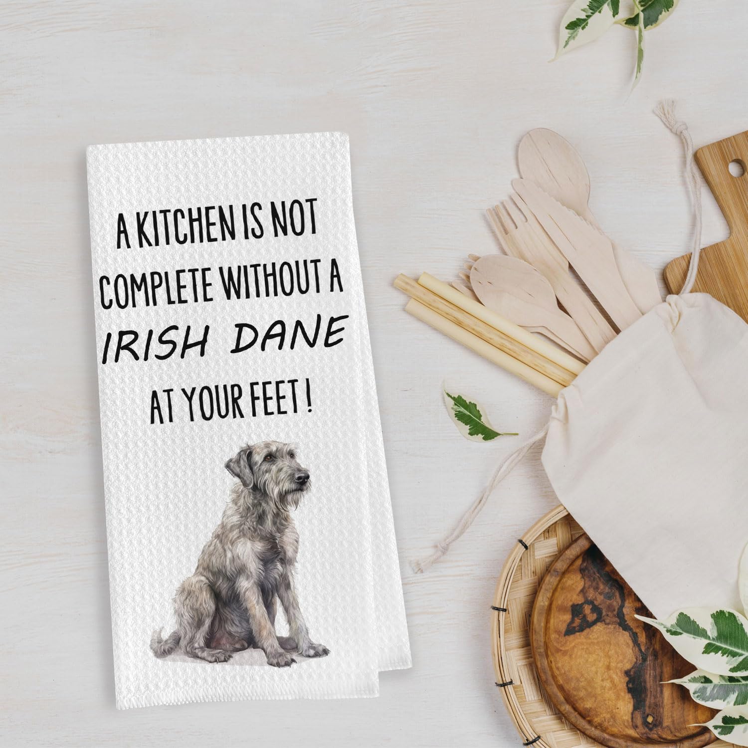 Geqtt Irish Dane Dish Towels - Funny Irish Dane Decorative Waffle Weave Kitchen Towels, Irish Dane Gifts Hand Tea Towels, Irish