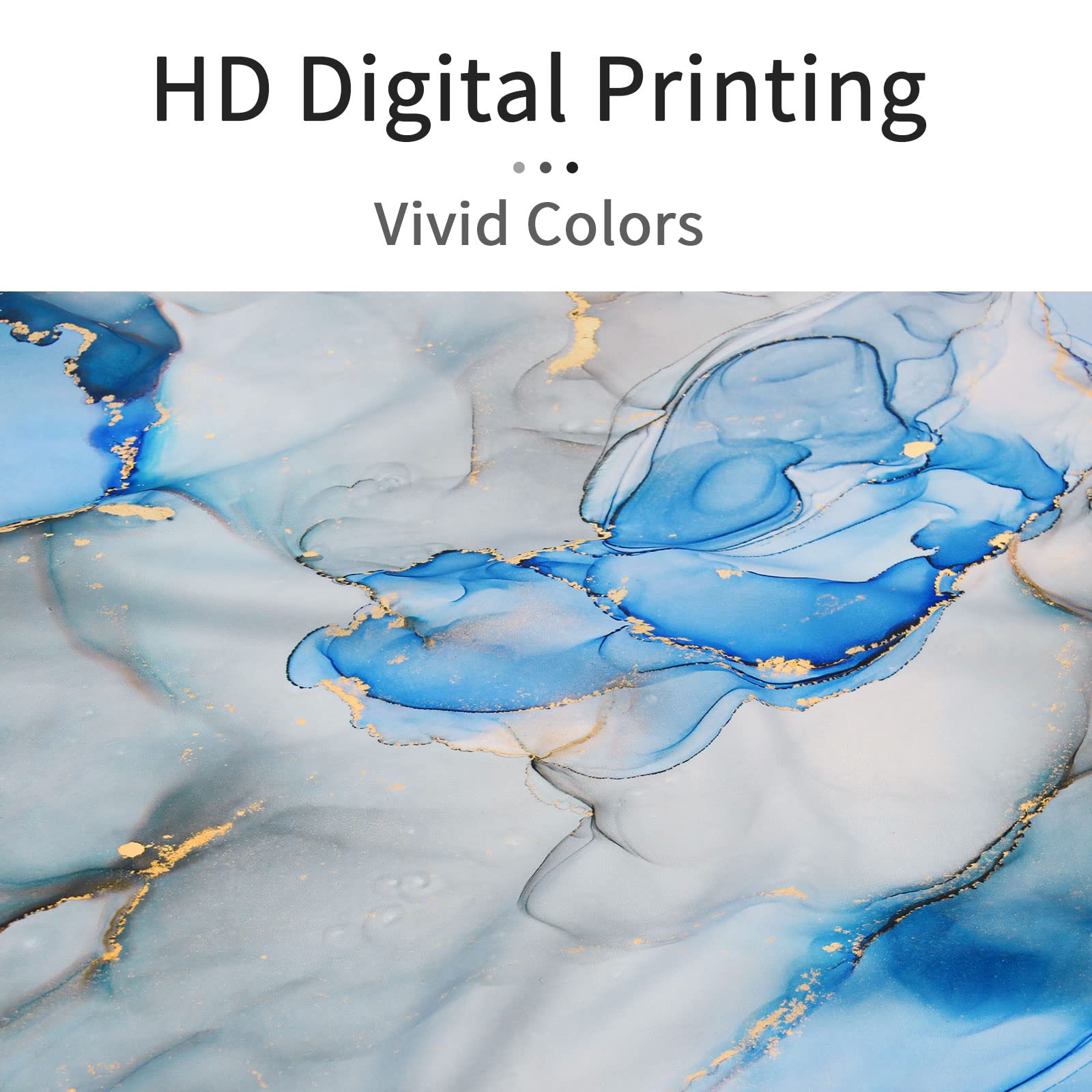 Gibelle Extra Long Shower Curtain 72 X 84, Tall Abstract Blue Grey Marble Shower Curtain, Modern Ink Art Waterproof Fabric Showe