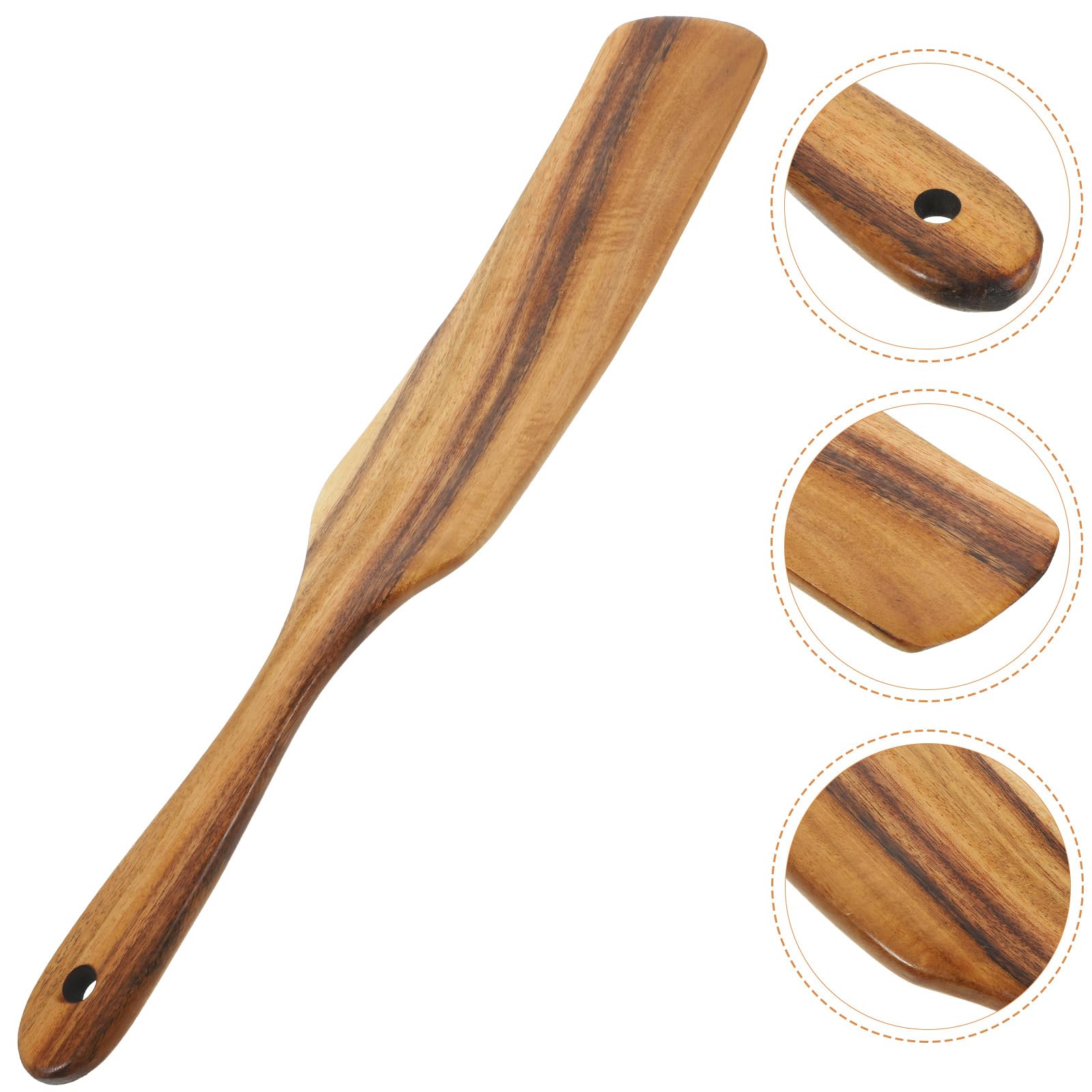 Hemoton Wooden Spurtles Wood Spatula Slotted Spurtle Stirring Spatula Wooden Kitchen Cooking Utensils Non Stick Wood Cookware Fo