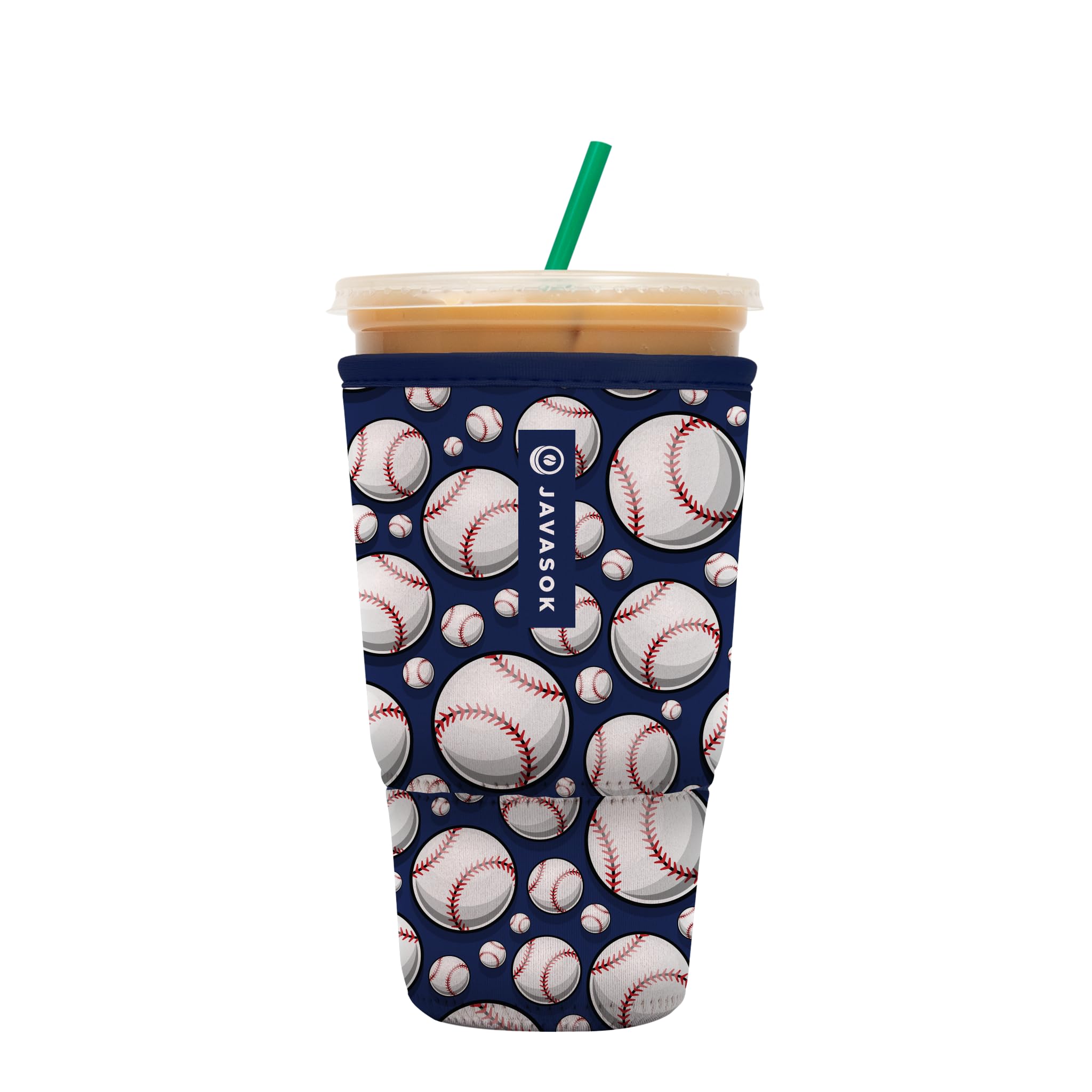 Sok It Java Sok Iced Coffee & Cold Soda Insulated Neoprene Cup Sleeve (Play Ball, XLarge: 38-42oz)