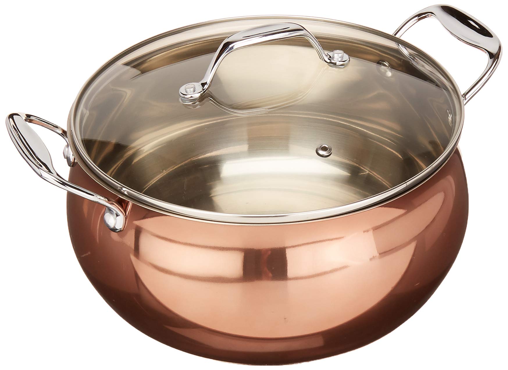 Oster Carabello 9 Pc Copper Colored Stainless Steel Cookware Set, Tempered Glass Lids
