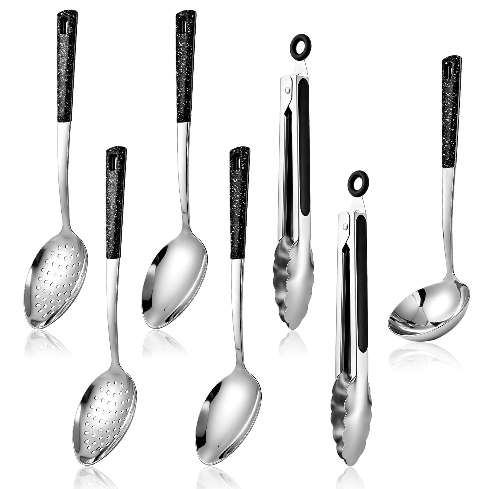 7 Pcs Stainless Steel Serving Spoon and Kitchen Cooking Utensils Set